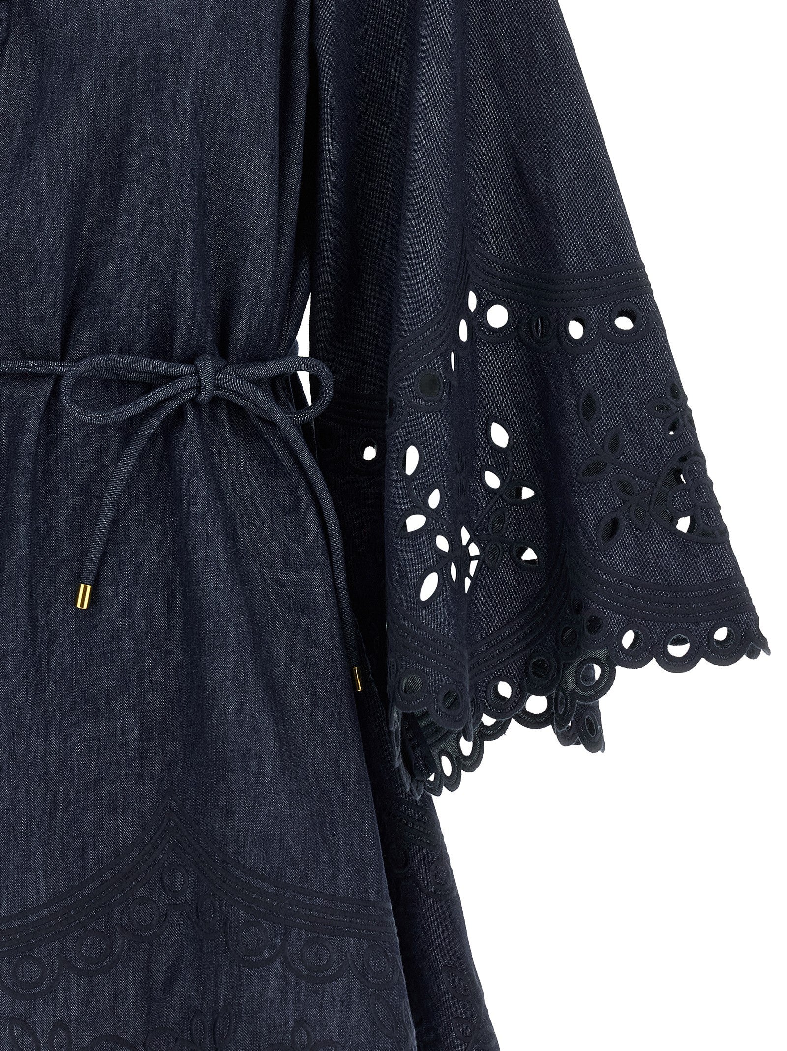 Zimmermann Kurzes blaues Baumwollkleid