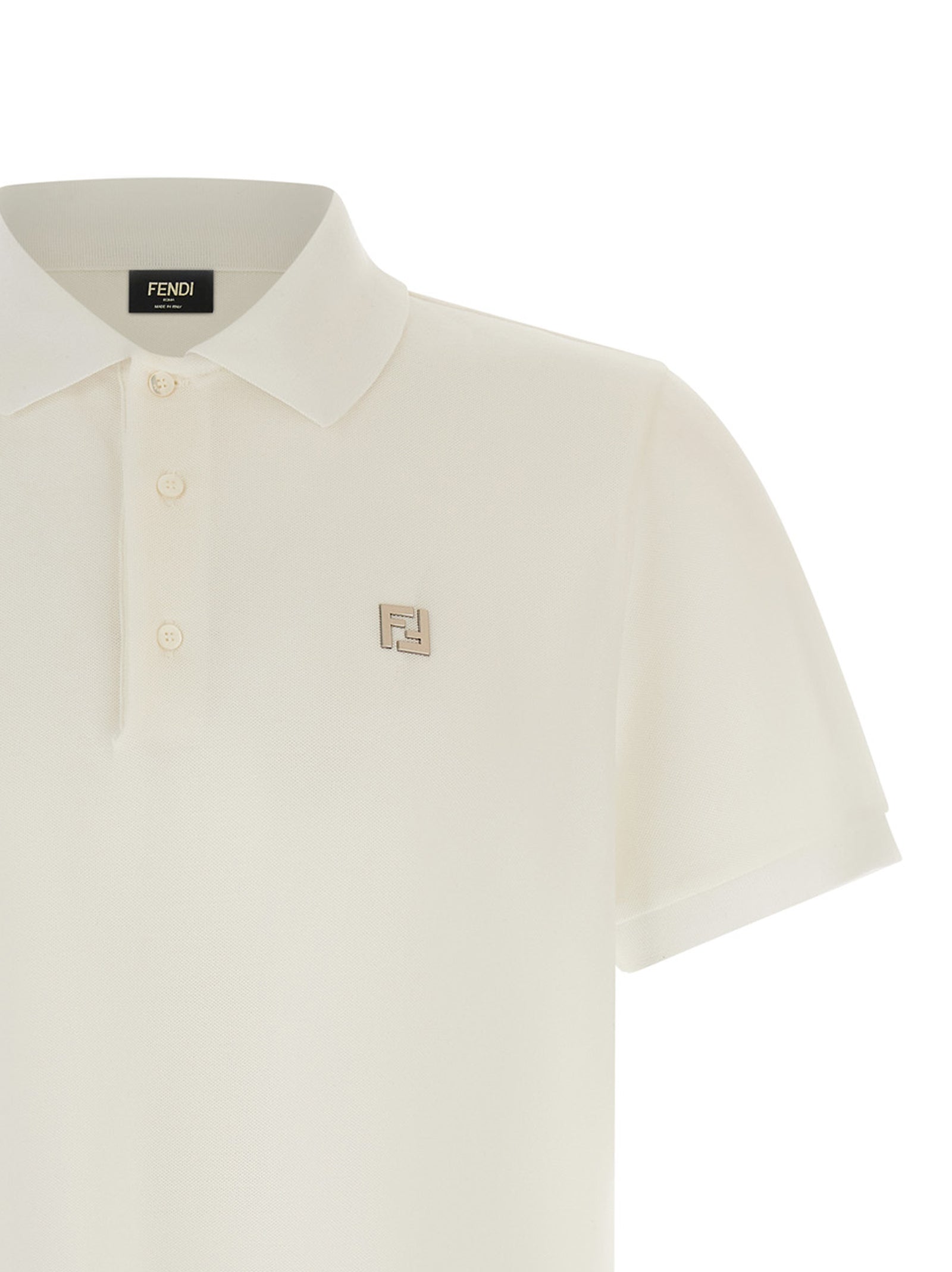 Fendi Weißes Poloshirt aus Baumwolle