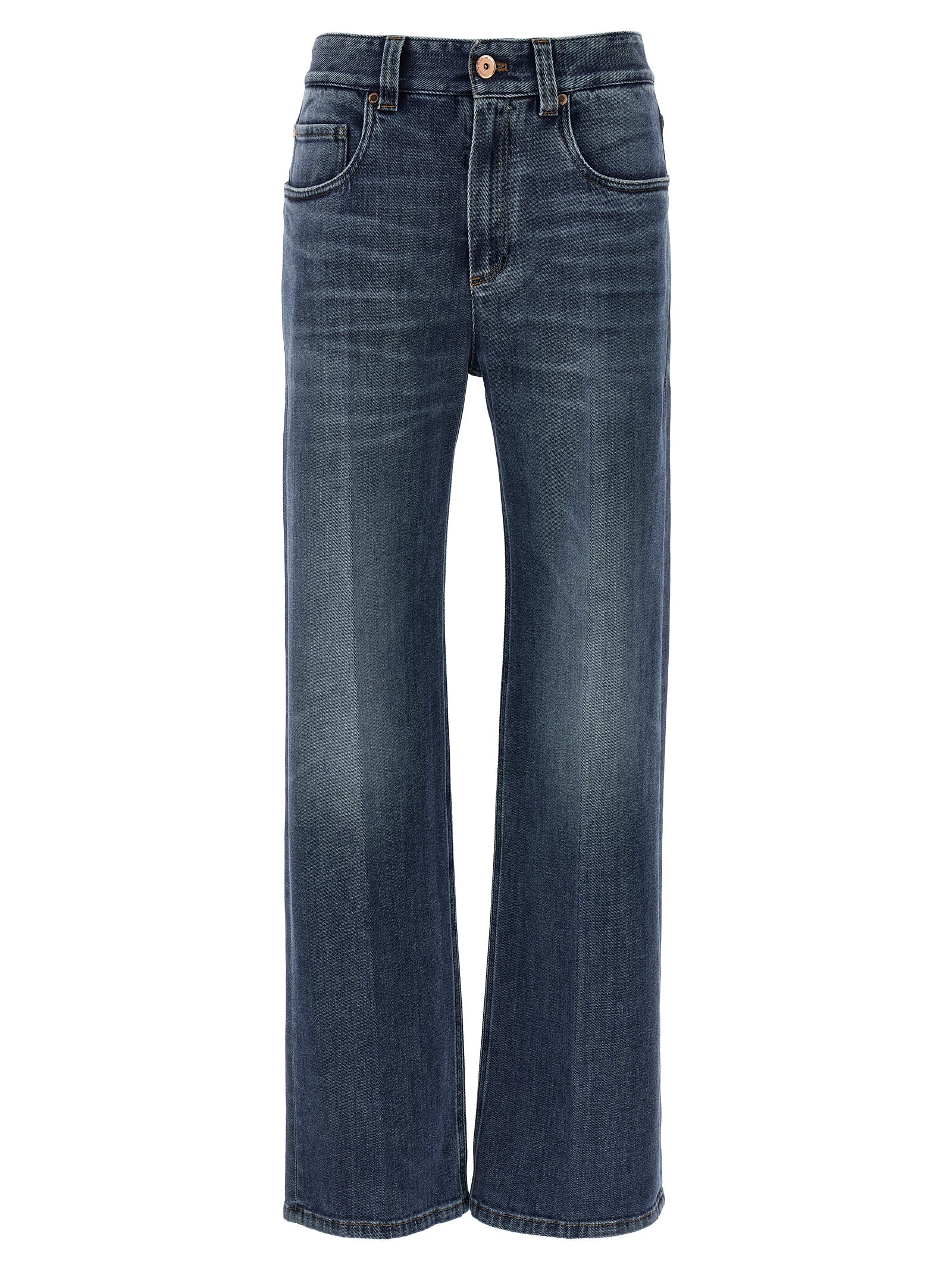 Brunello Cucinelli Blaue Baumwolljeans im Relaxed Fit