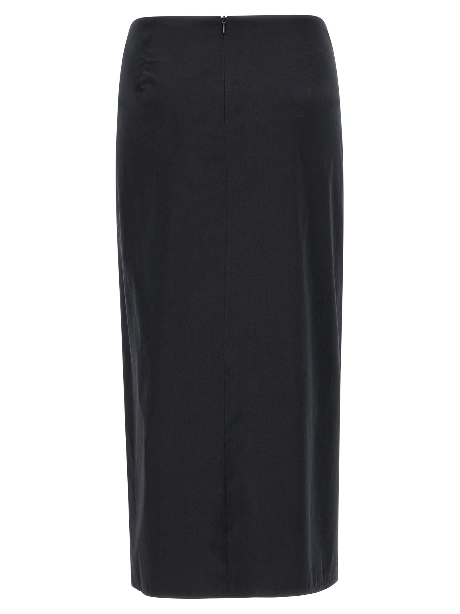 Max Mara Schwarzer Baumwoll-Midirock