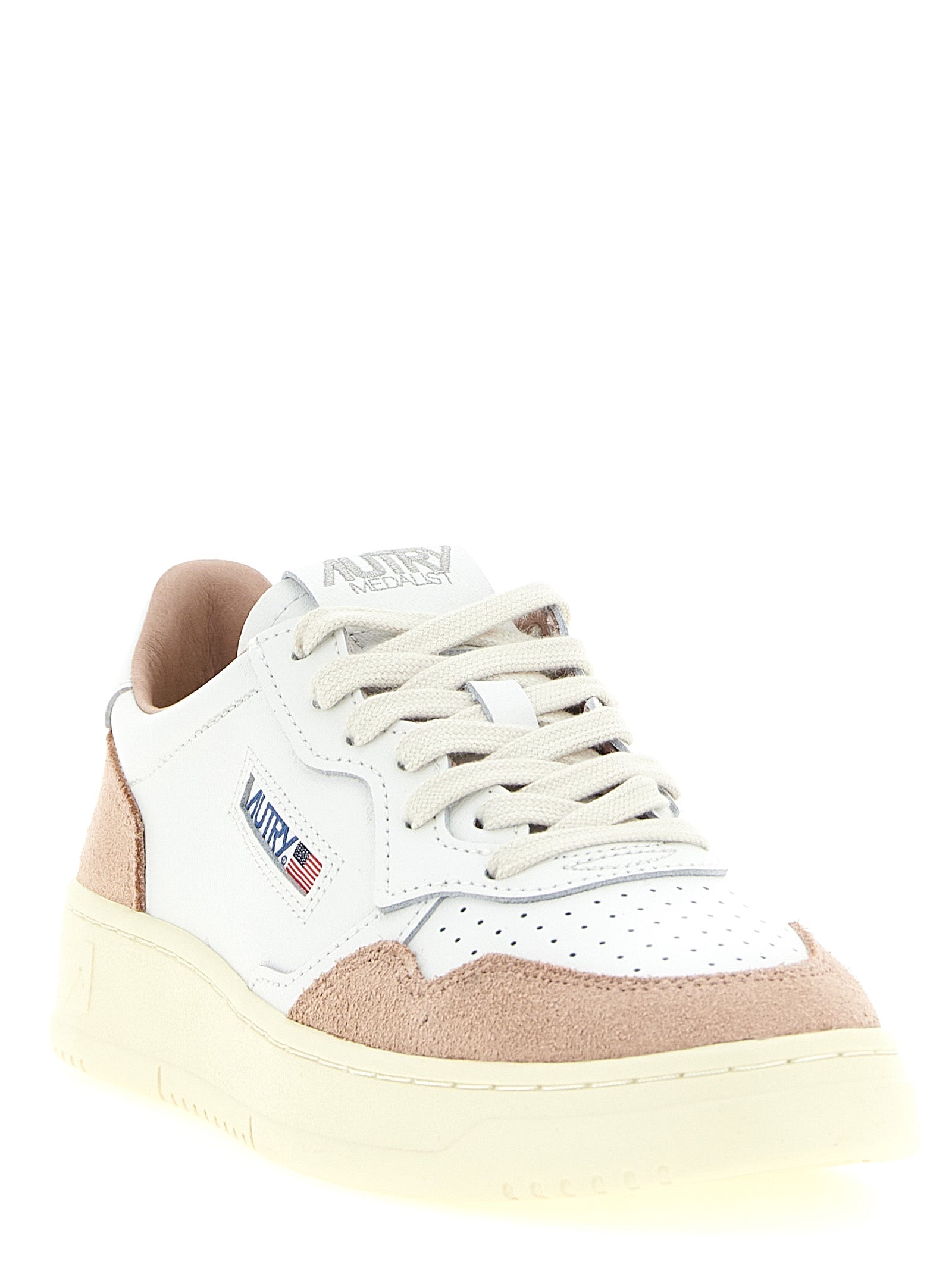 Autry Mehrfarbige Low-Top-Sneaker aus Rindsleder