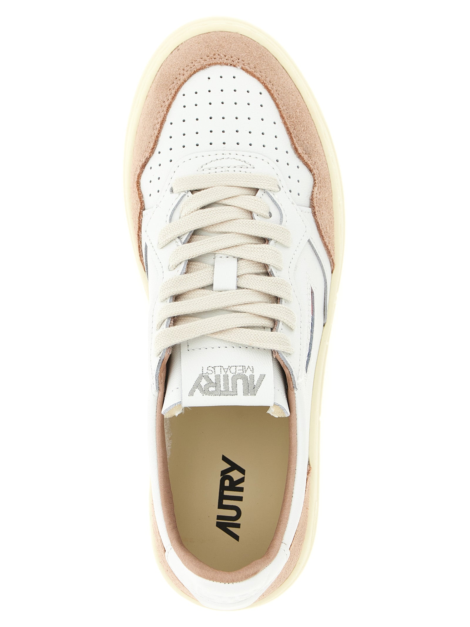 Autry Mehrfarbige Low-Top-Sneaker aus Rindsleder