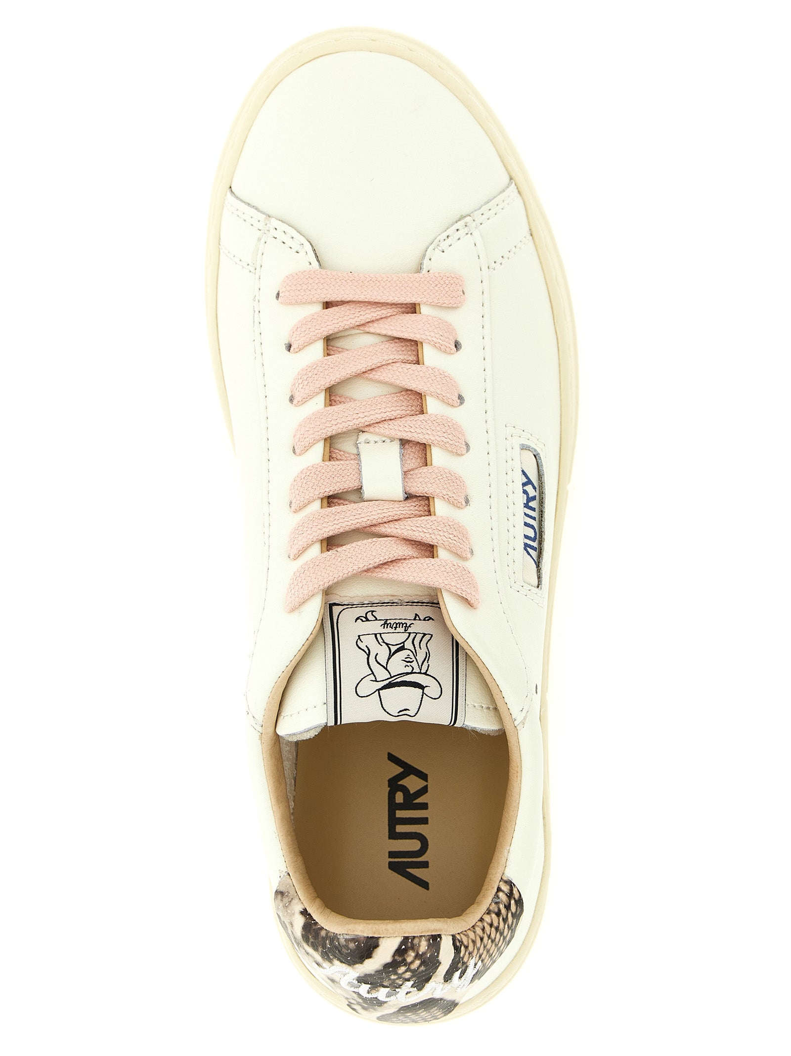 Autry Mehrfarbige Low-Top-Sneaker aus Rindsleder
