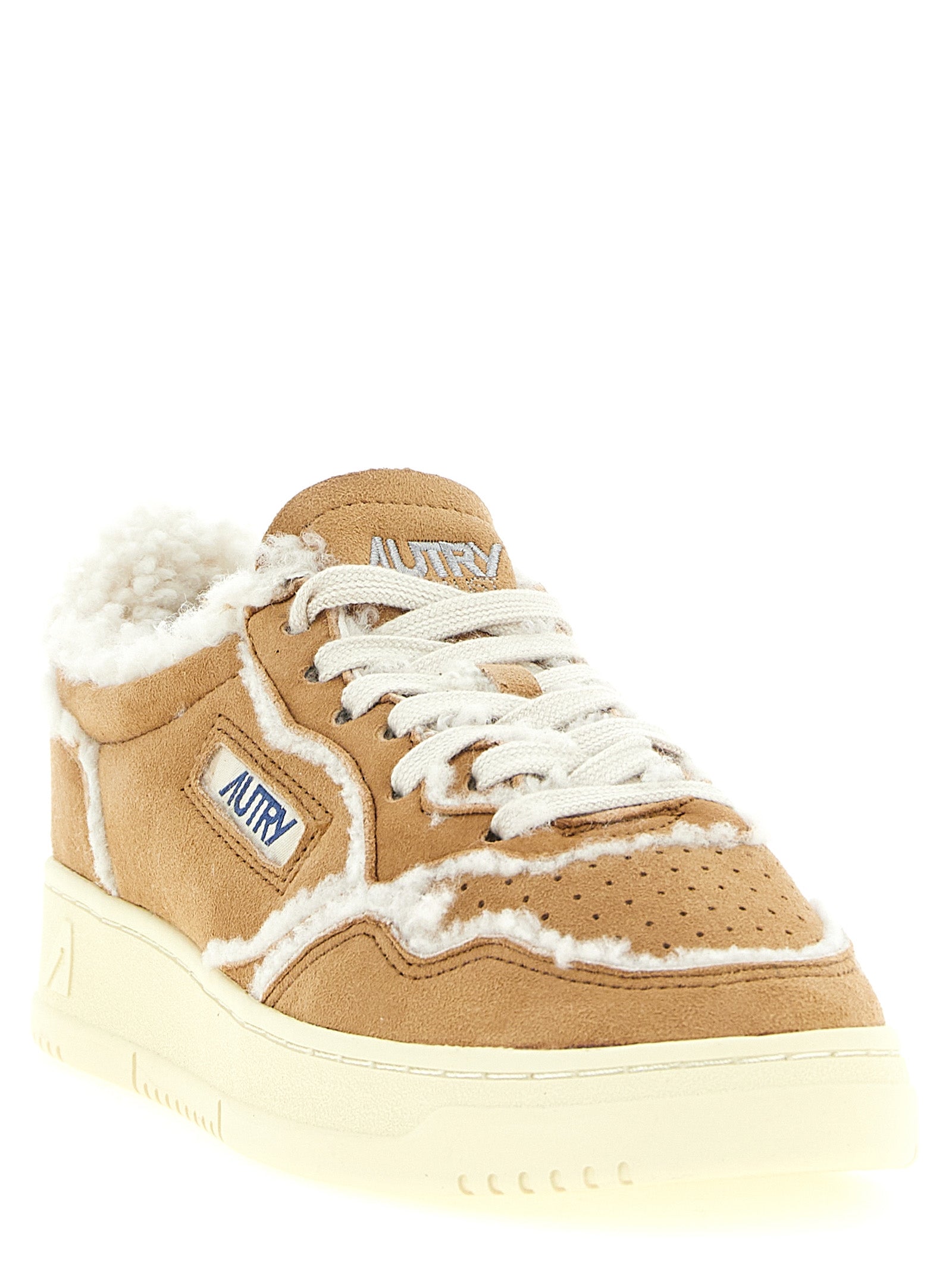 Autry Braune Lammleder Low-Top-Sneaker