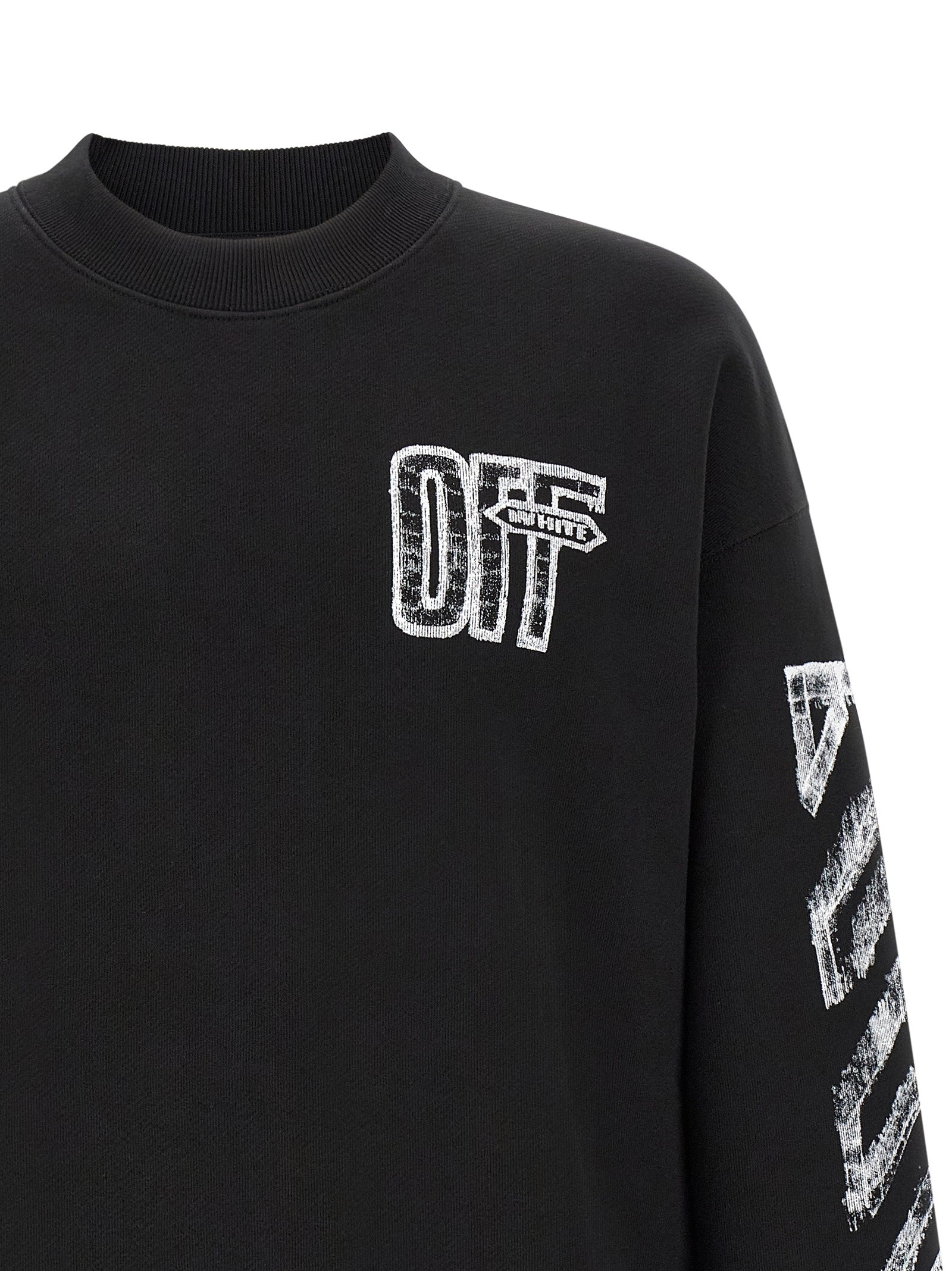 Off-White Schwarzer Baumwoll-Sweatshirt