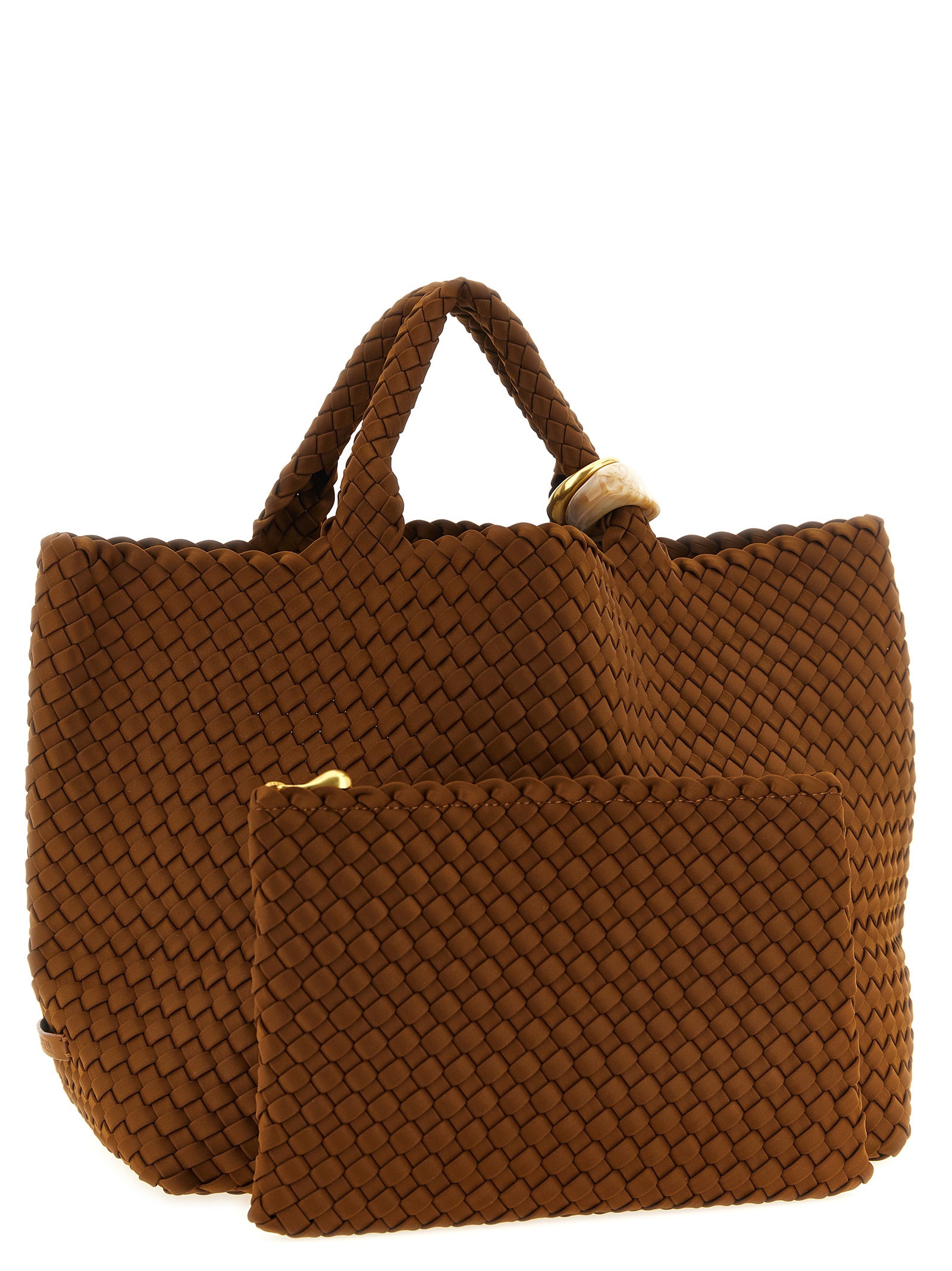 NAGHEDI Braune Nylon-Handtasche