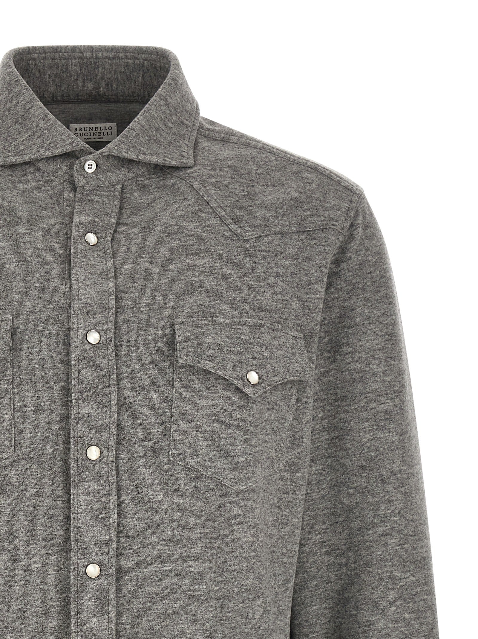 Brunello Cucinelli Graue Kaschmirbluse