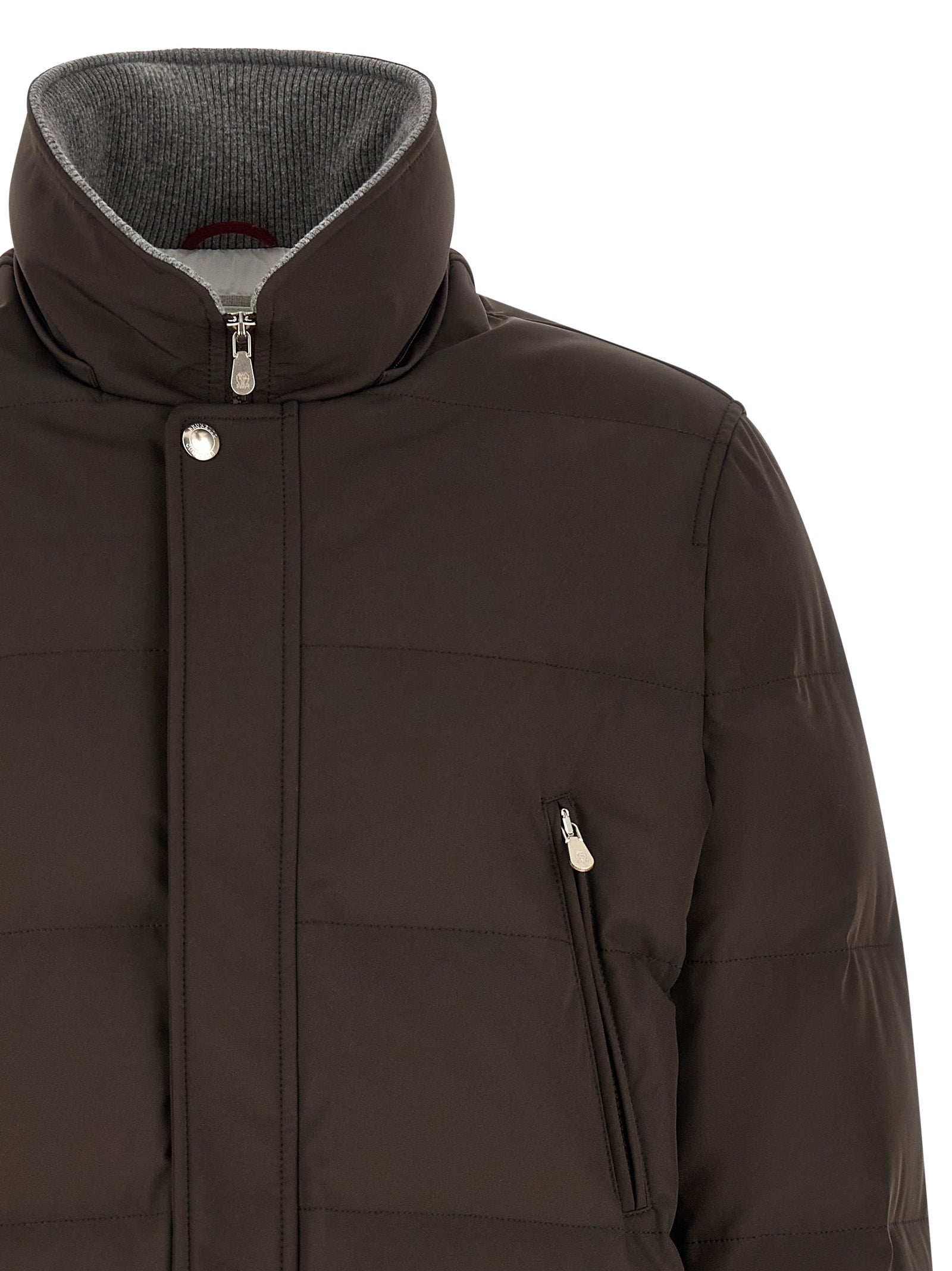 Brunello Cucinelli Brauner Parka aus Polyamid