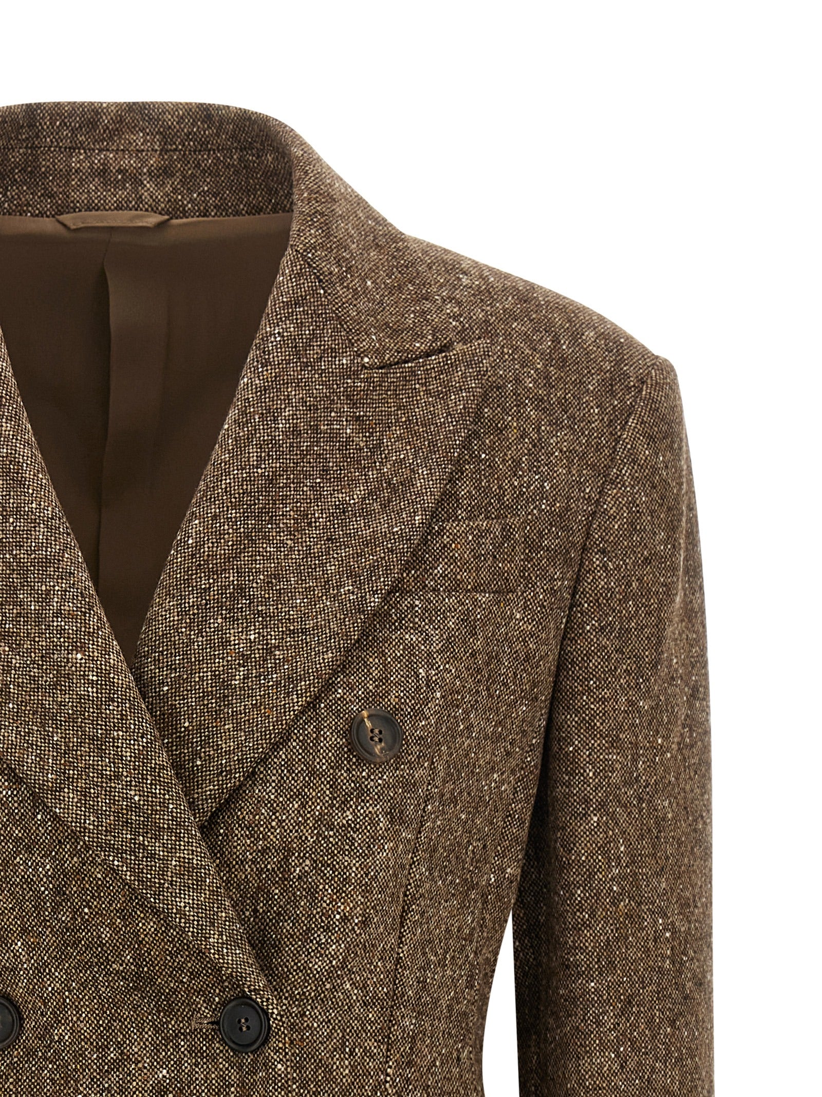 Brunello Cucinelli Brauner Blazer aus reiner Schurwolle