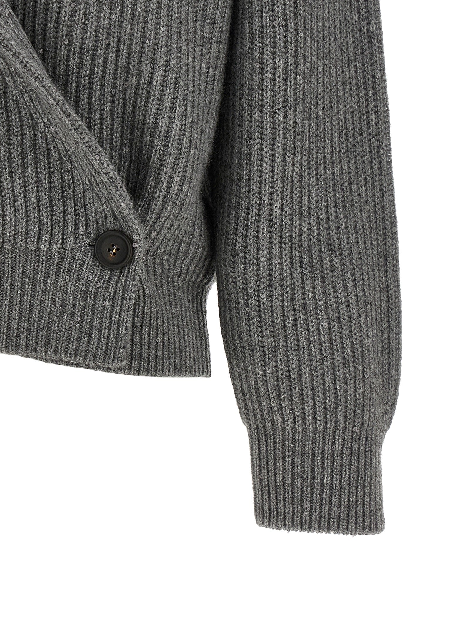 Brunello Cucinelli Grauer Kaschmir-Strickjacke