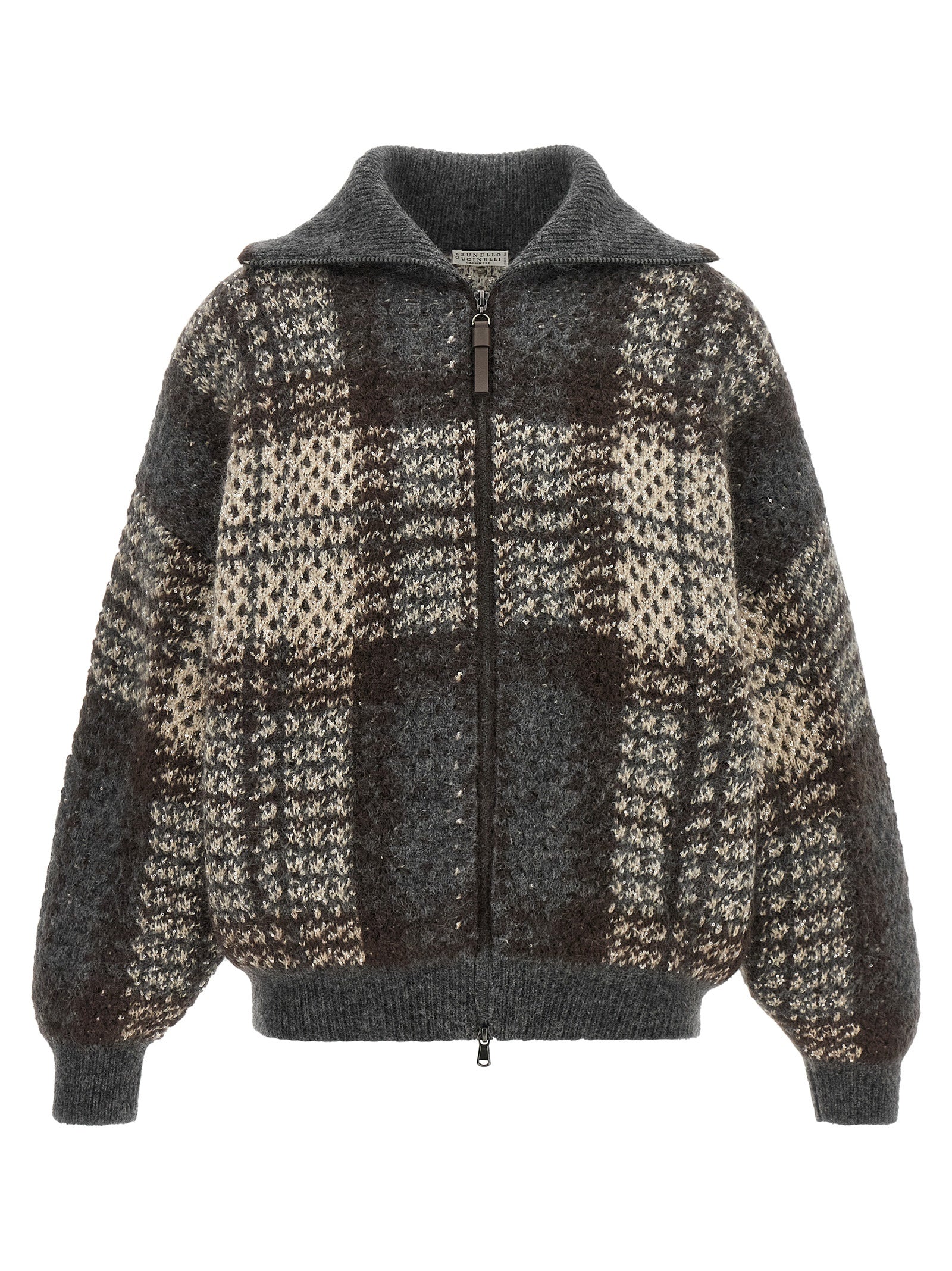 Brunello Cucinelli Grauer Strickcardigan