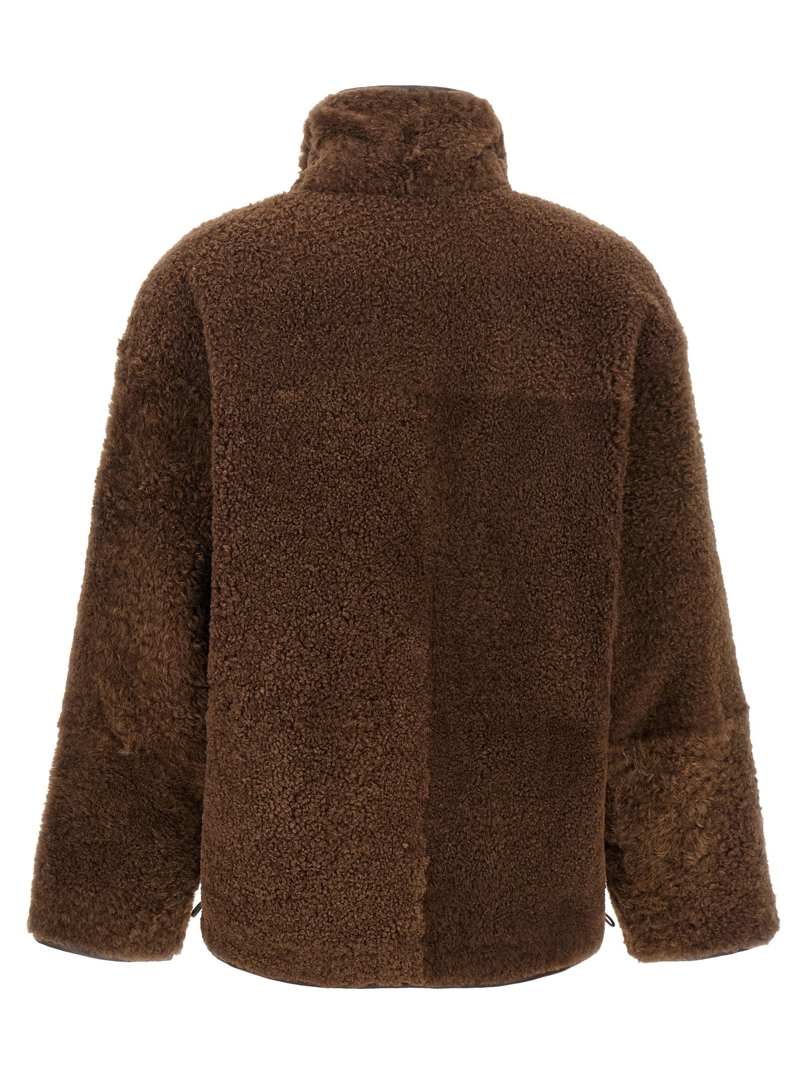 Brunello Cucinelli Braune Lammleder Bikerjacke