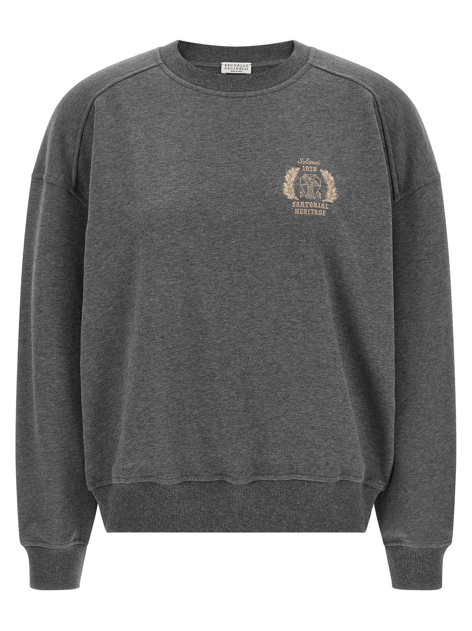 Brunello Cucinelli Grauer Baumwollpullover