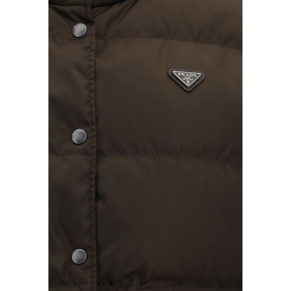 Prada Braune Gänsedaunen-Weste