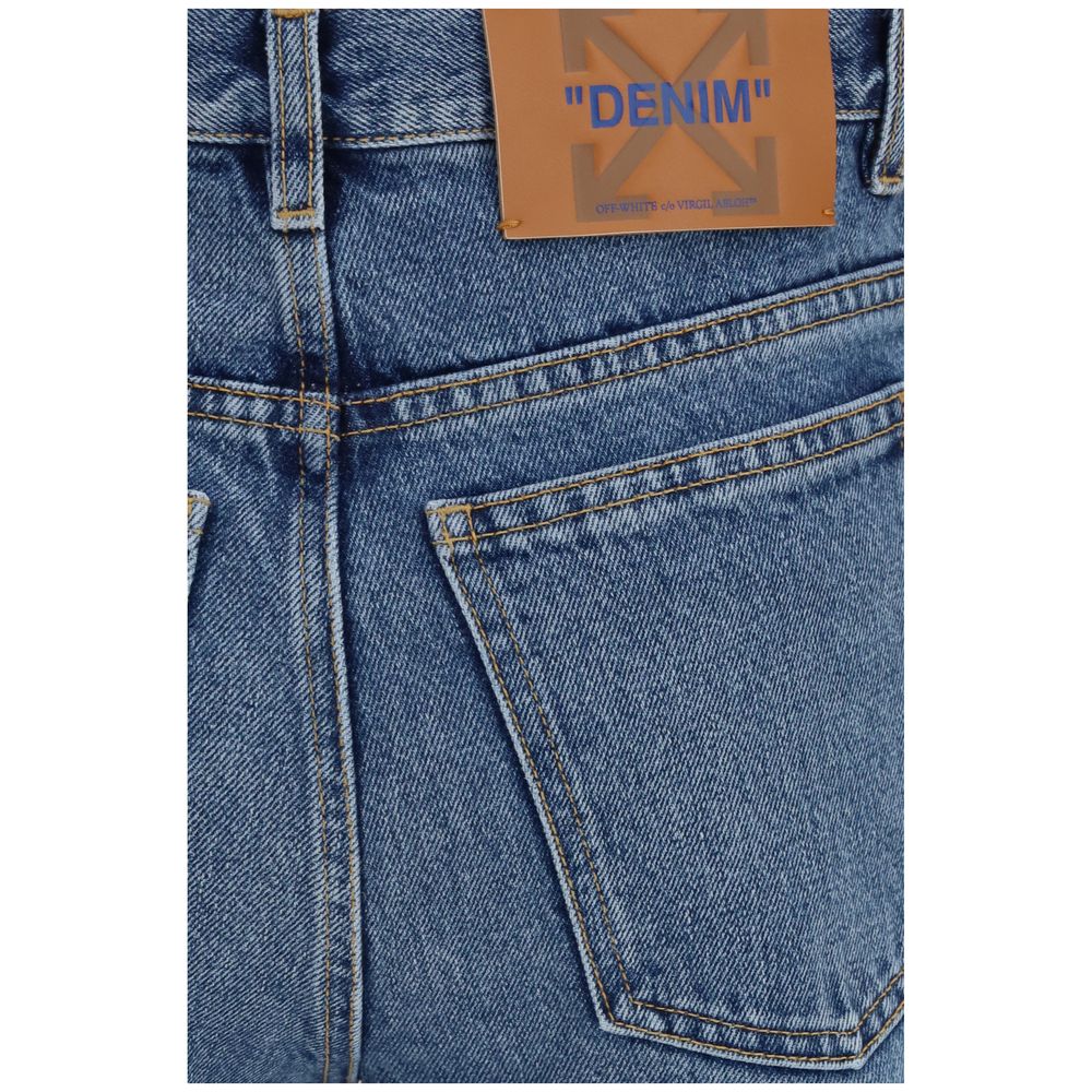 Off-White Blaue Jeans aus Baumwolle im geraden Schnitt