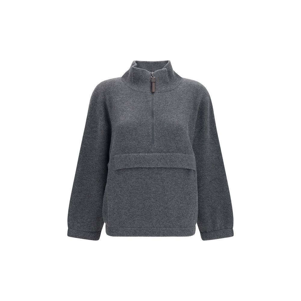 Brunello Cucinelli Grauer Kaschmir-Pullover