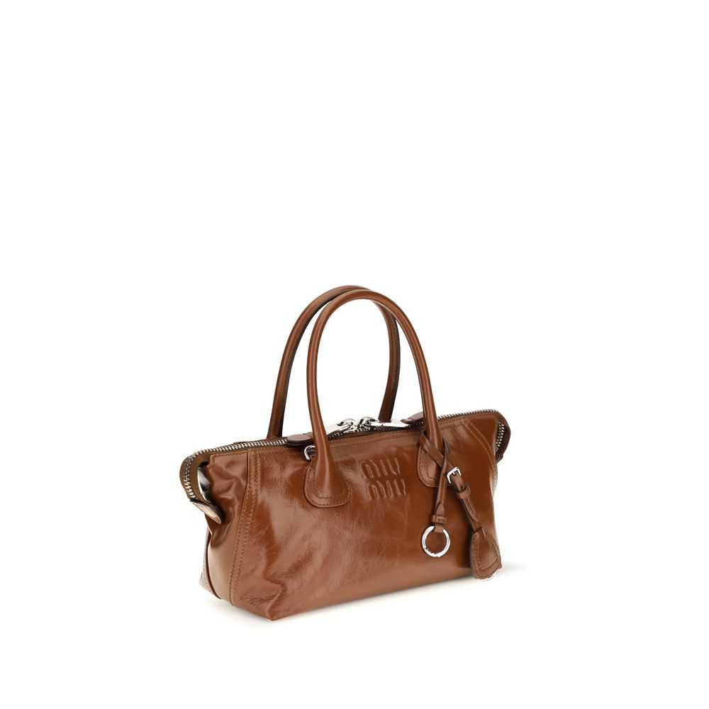 Miu Miu Braune Kalbsleder Bos Taurus Handtasche