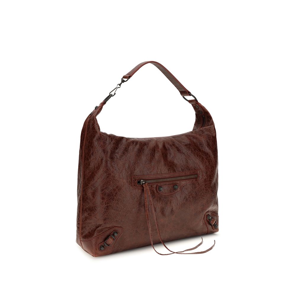 Balenciaga Schultertasche aus bordeauxrotem Lammleder Ovis Aries Aries