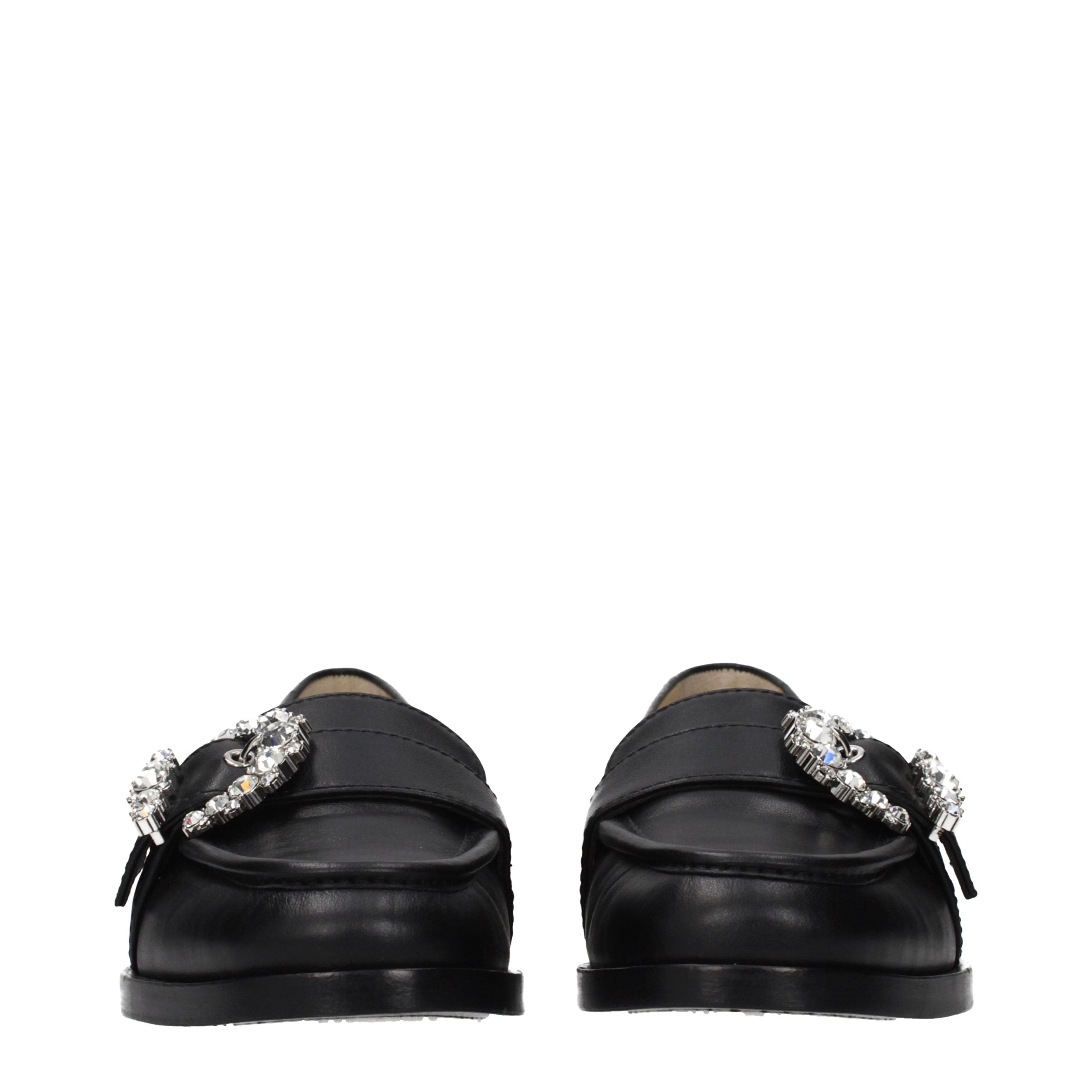 Jimmy Choo Schwarze Leder Loafer zum Hineinschlüpfen