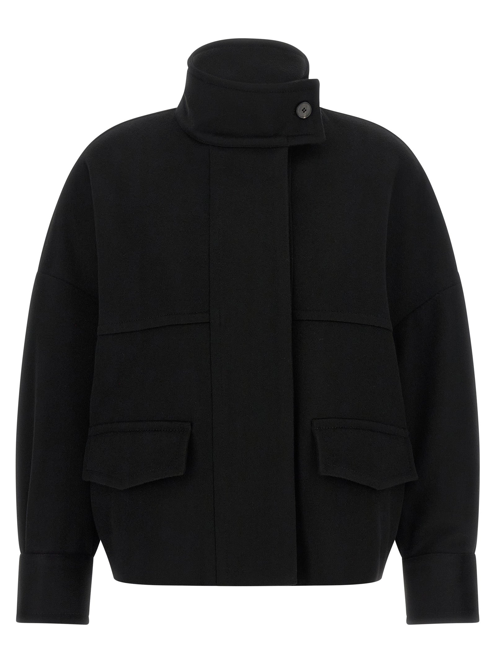 Alberto Biani Schwarzer Woll-Bomber