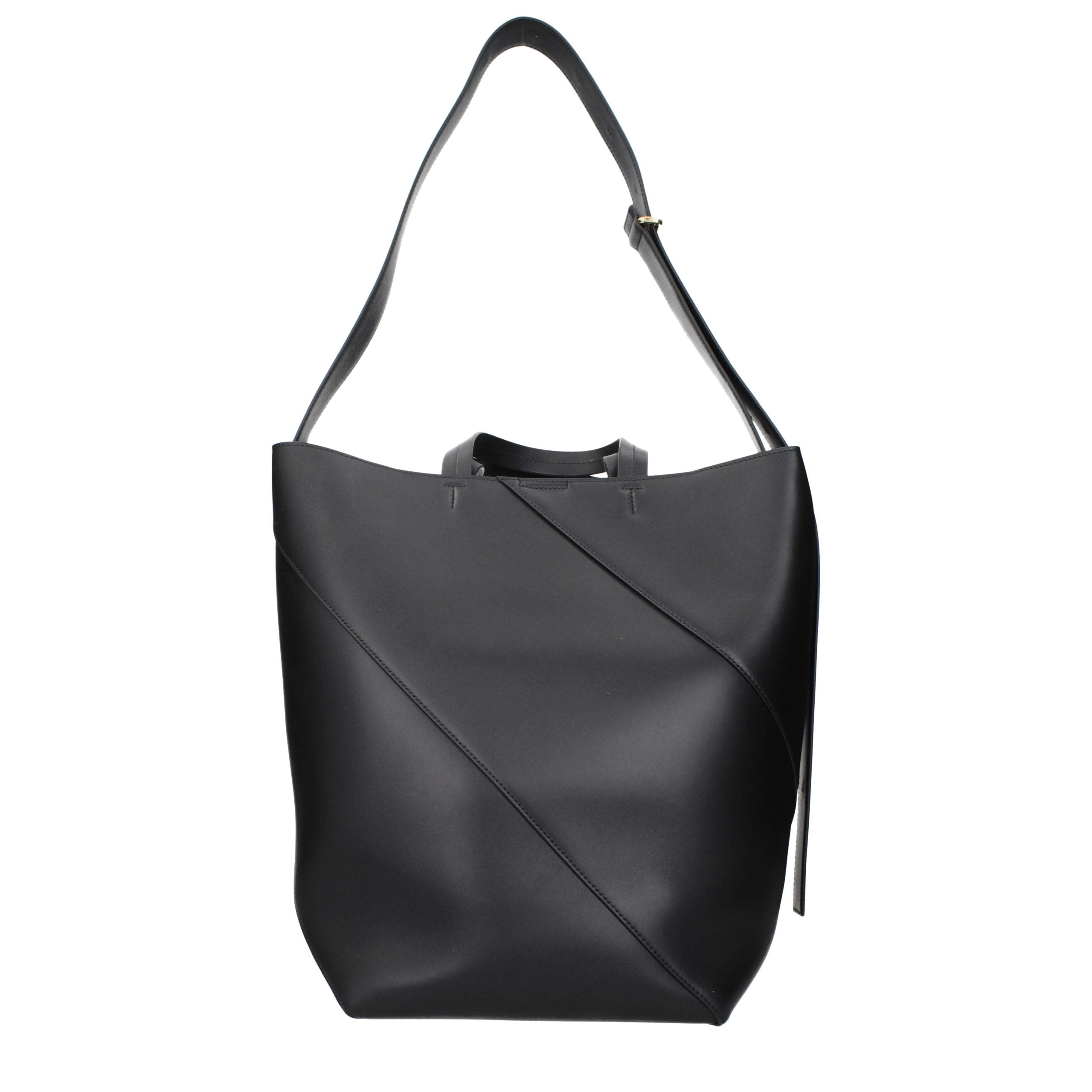 Jil Sander Schwarze Leder Umhängetasche