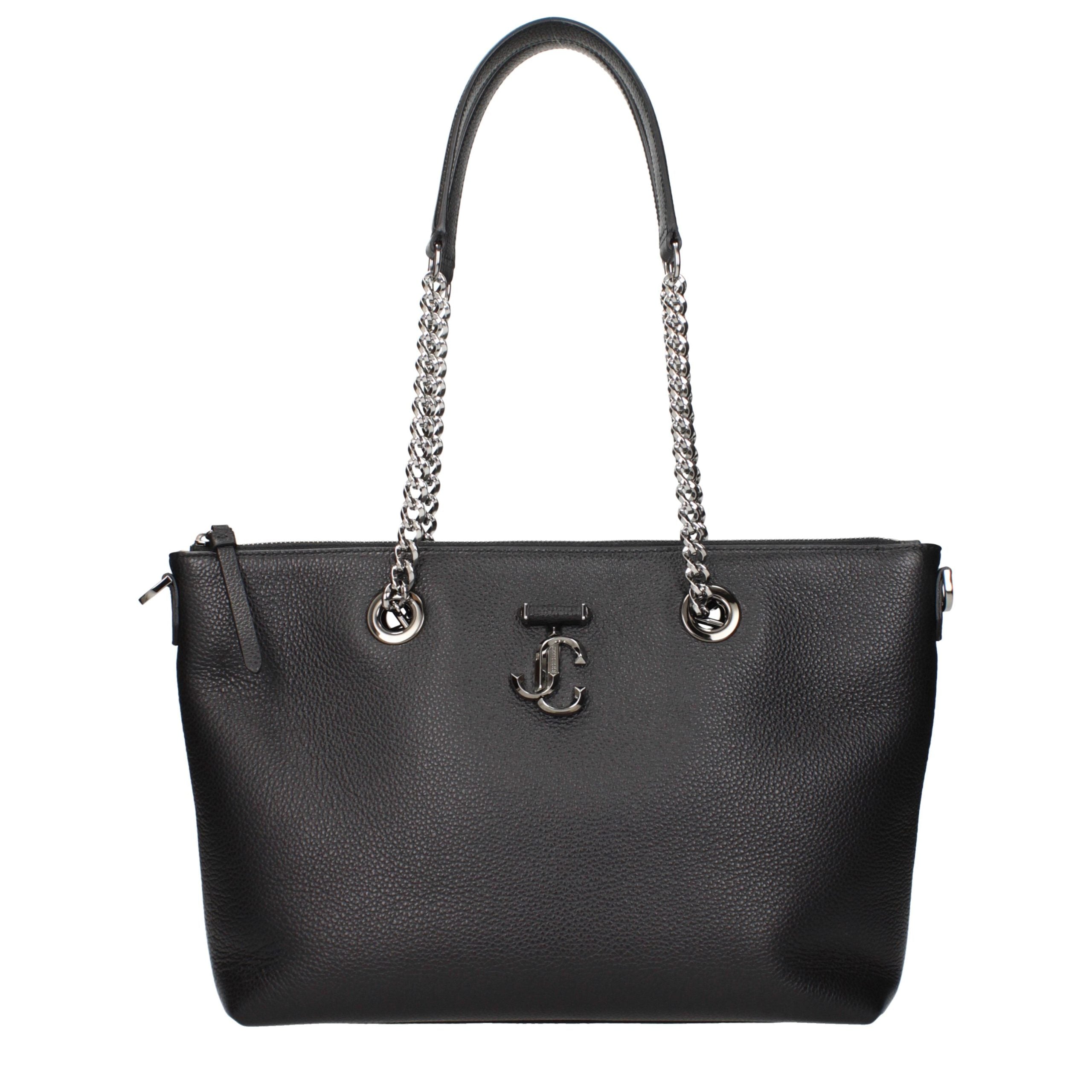 Jimmy Choo Schwarze Leder Umhängetasche