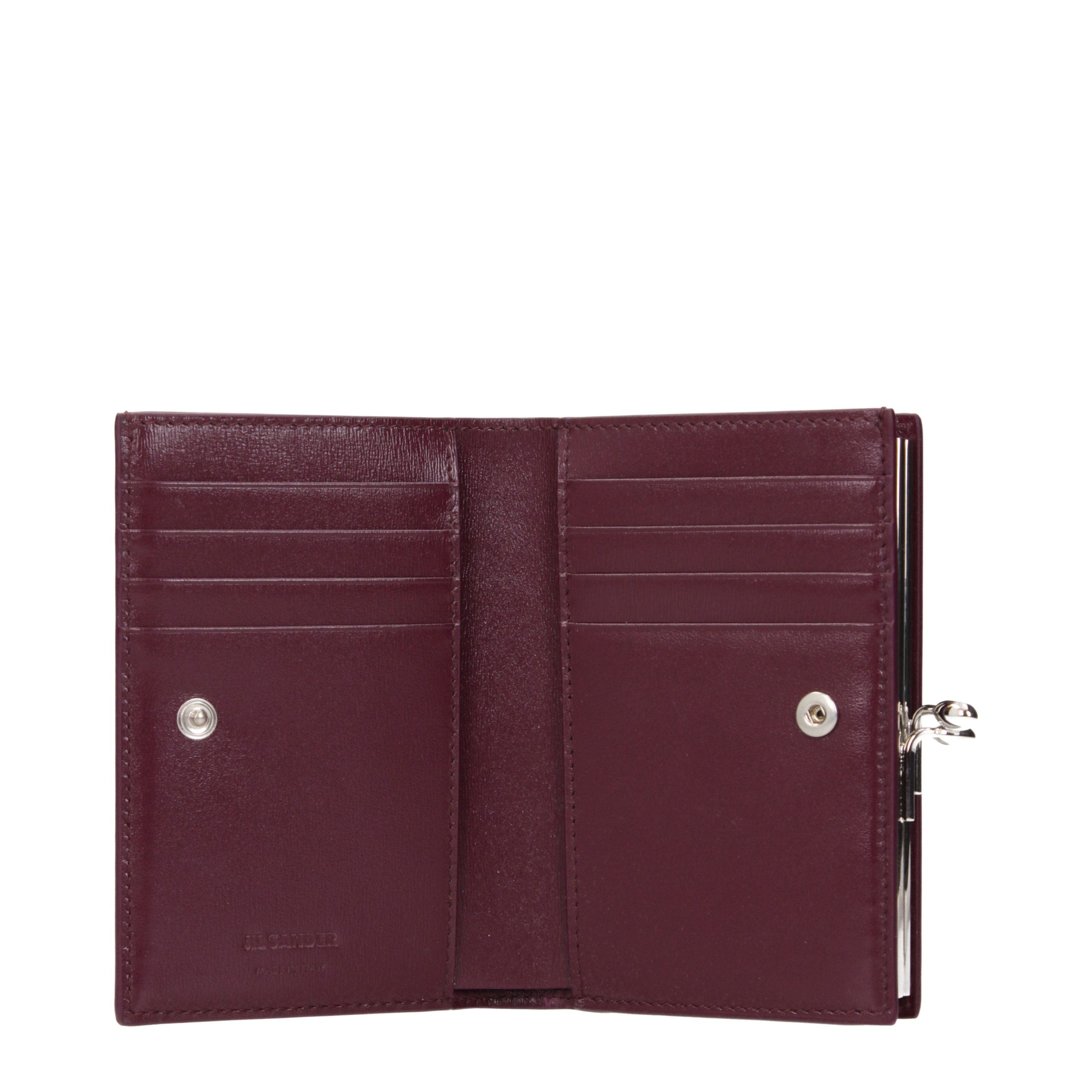 Jil Sander Rote Leder-Geldbörse