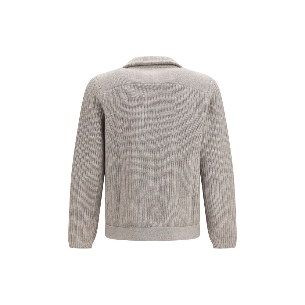 Brunello Cucinelli Grauer Kaschmir-Strickjacke