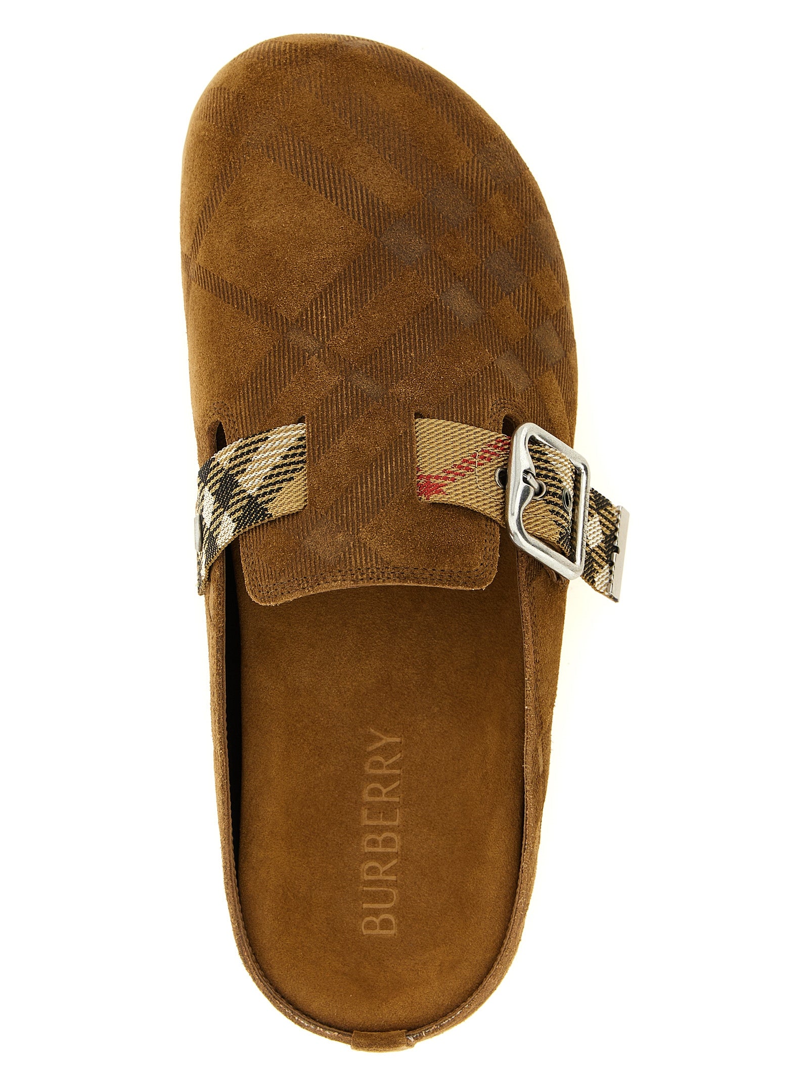 Burberry Braune Leder-Clogs