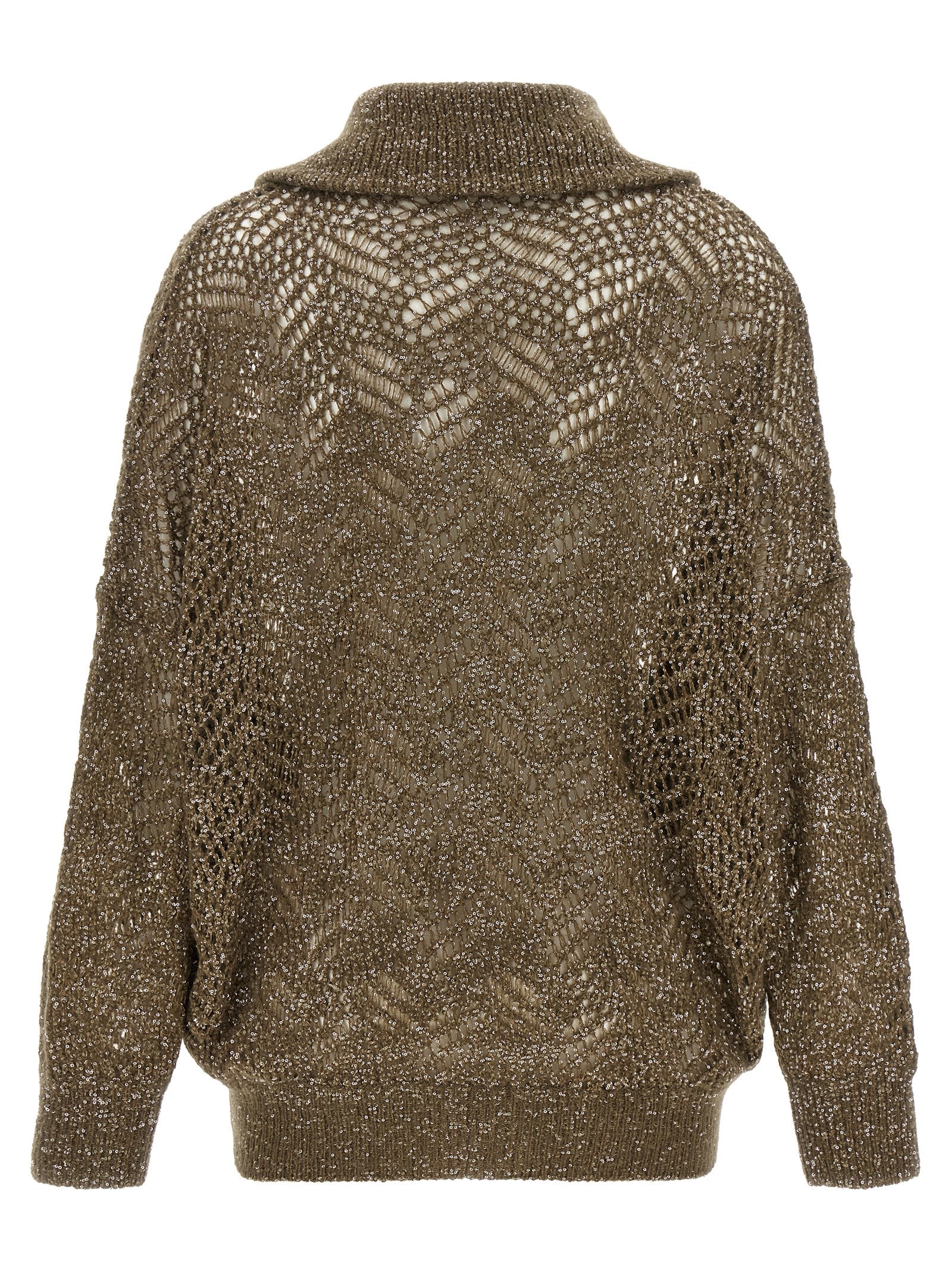 Brunello Cucinelli Brauner Cardigan aus Polyamid
