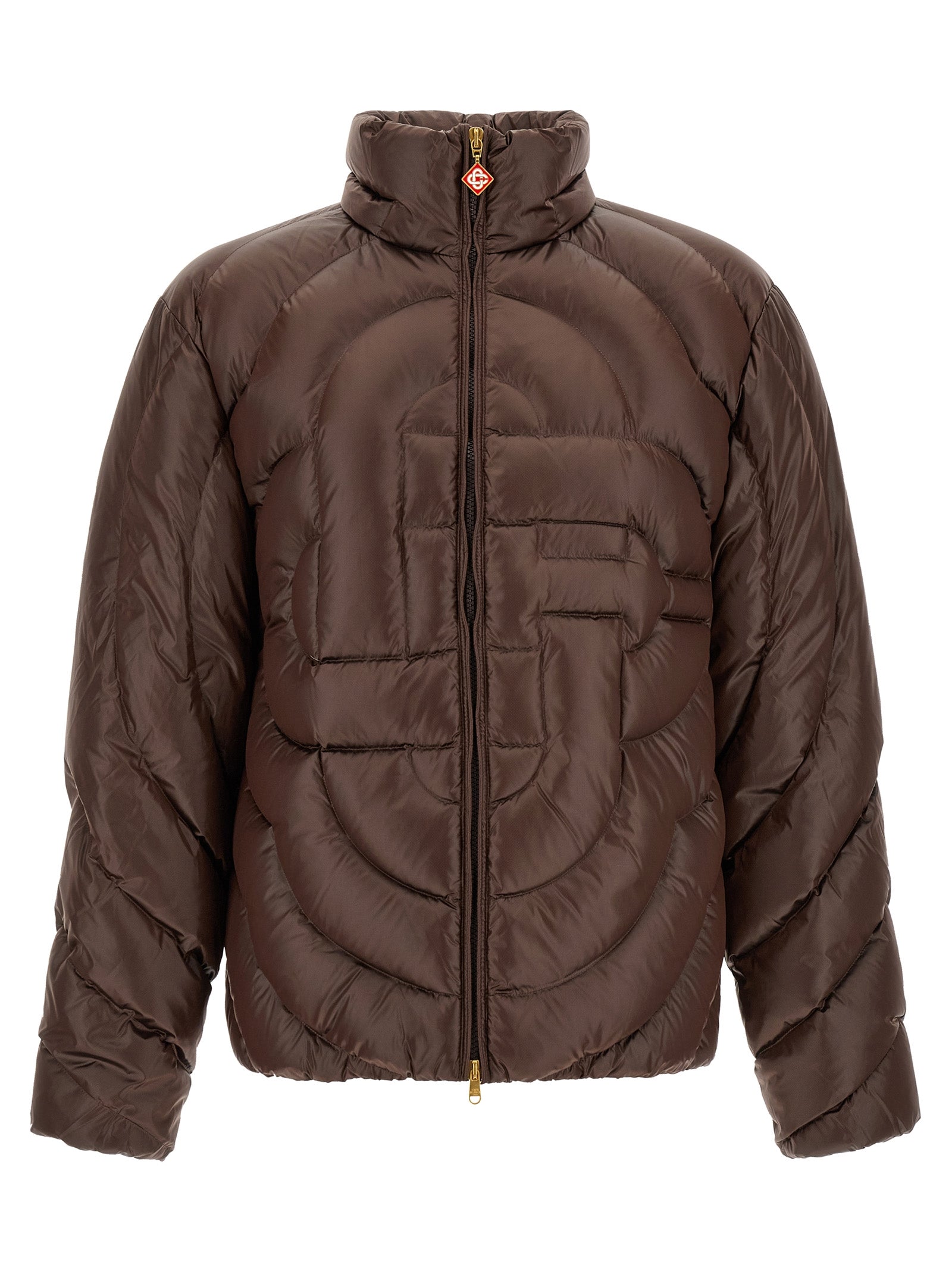 Casablanca Braune Polyamid-Jacke in voller Länge