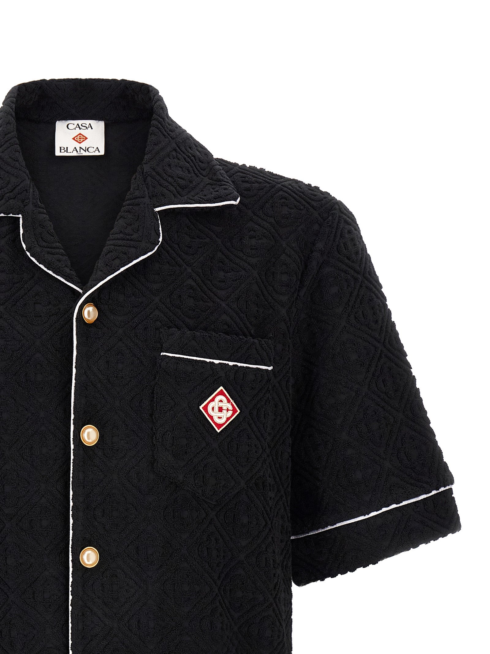 Casablanca Schwarzes Baumwollhemd mit Muster