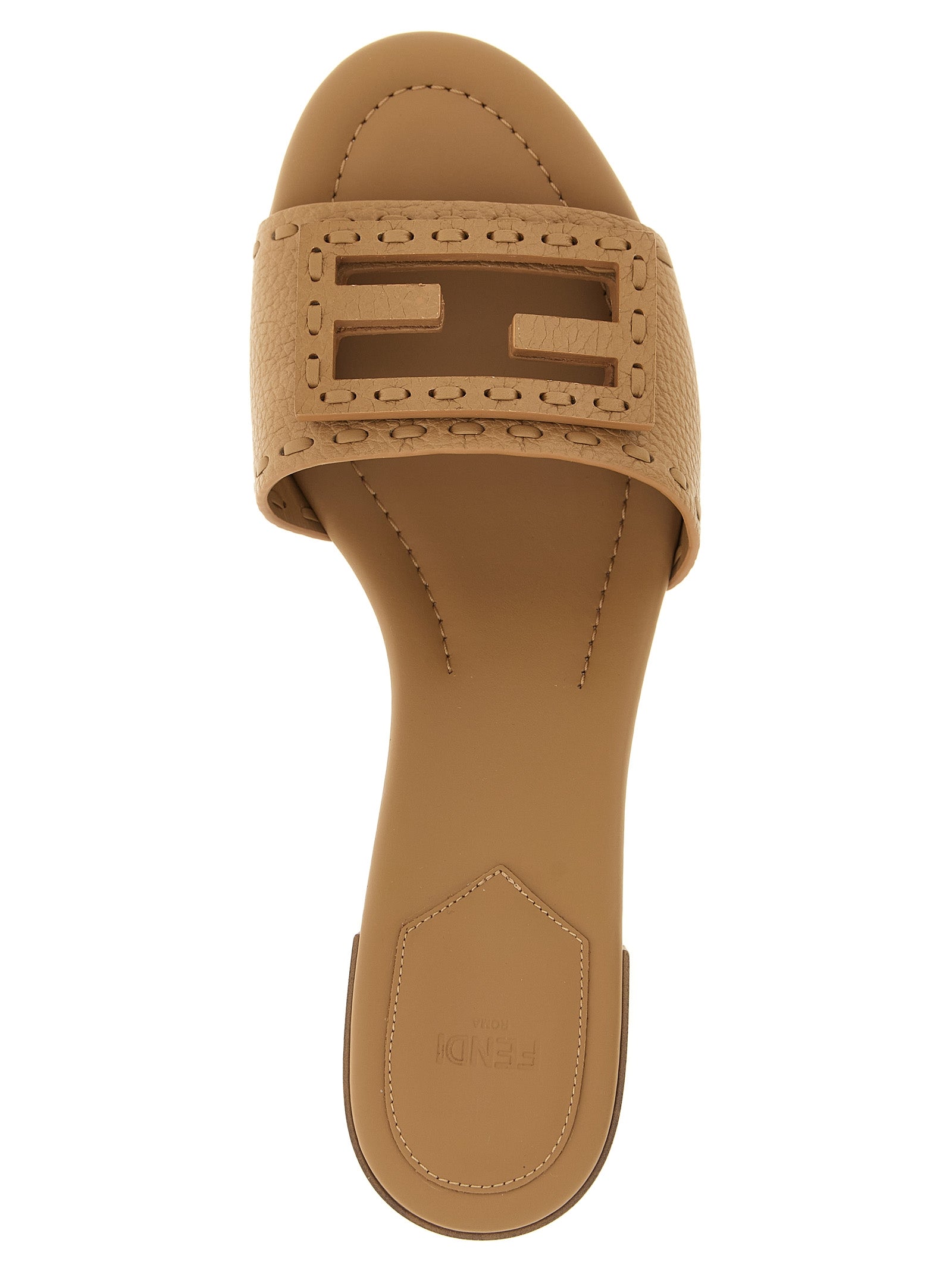 Fendi Beige Kalbsleder Sandalen