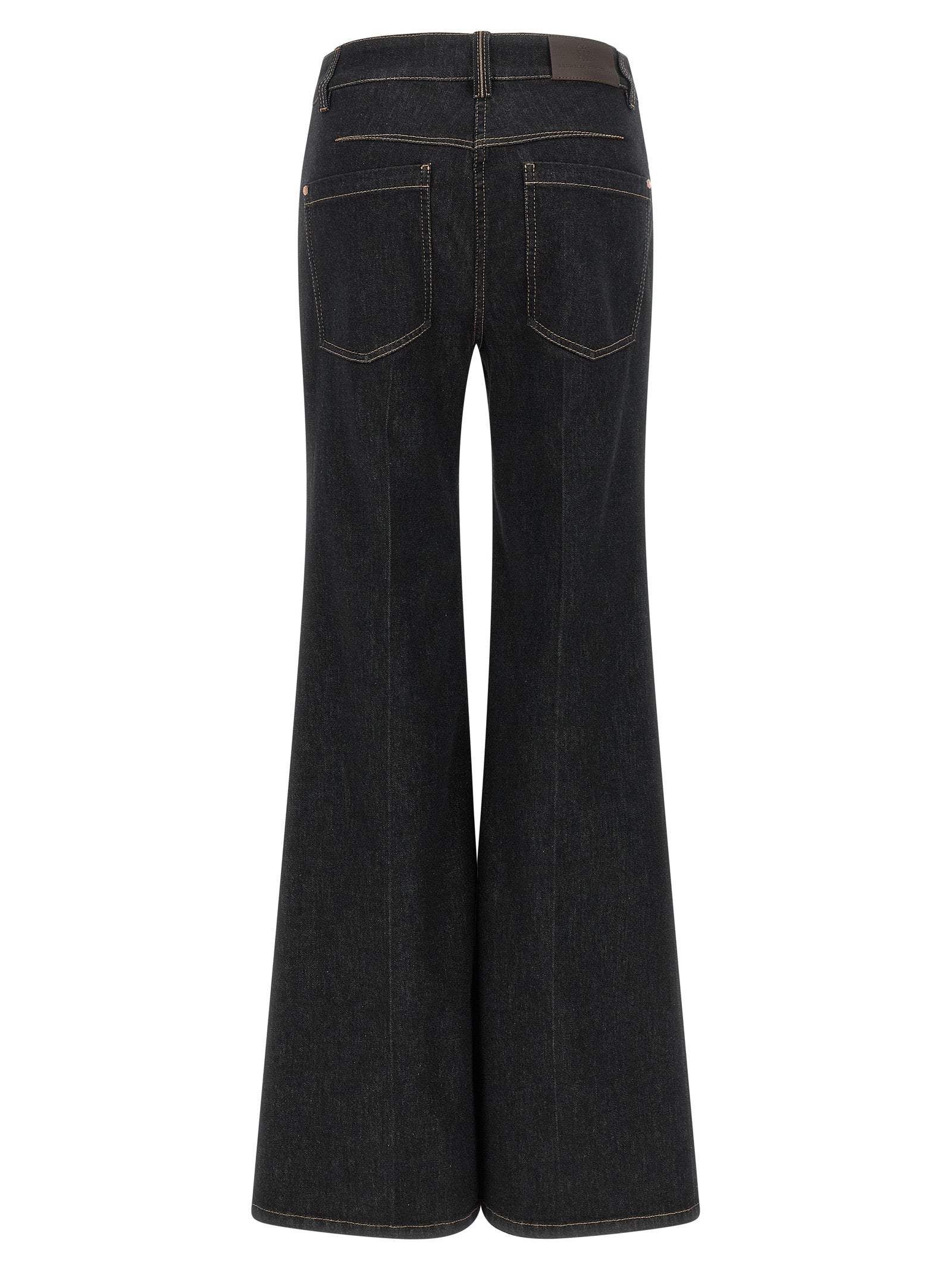 Brunello Cucinelli Blaue Baumwoll-Jeans mit ausgestelltem Bein
