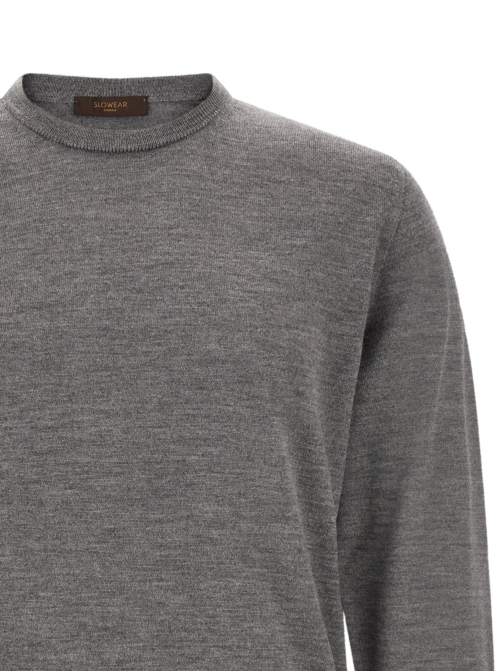 ZANONE Grauer Cardigan aus reiner Schurwolle