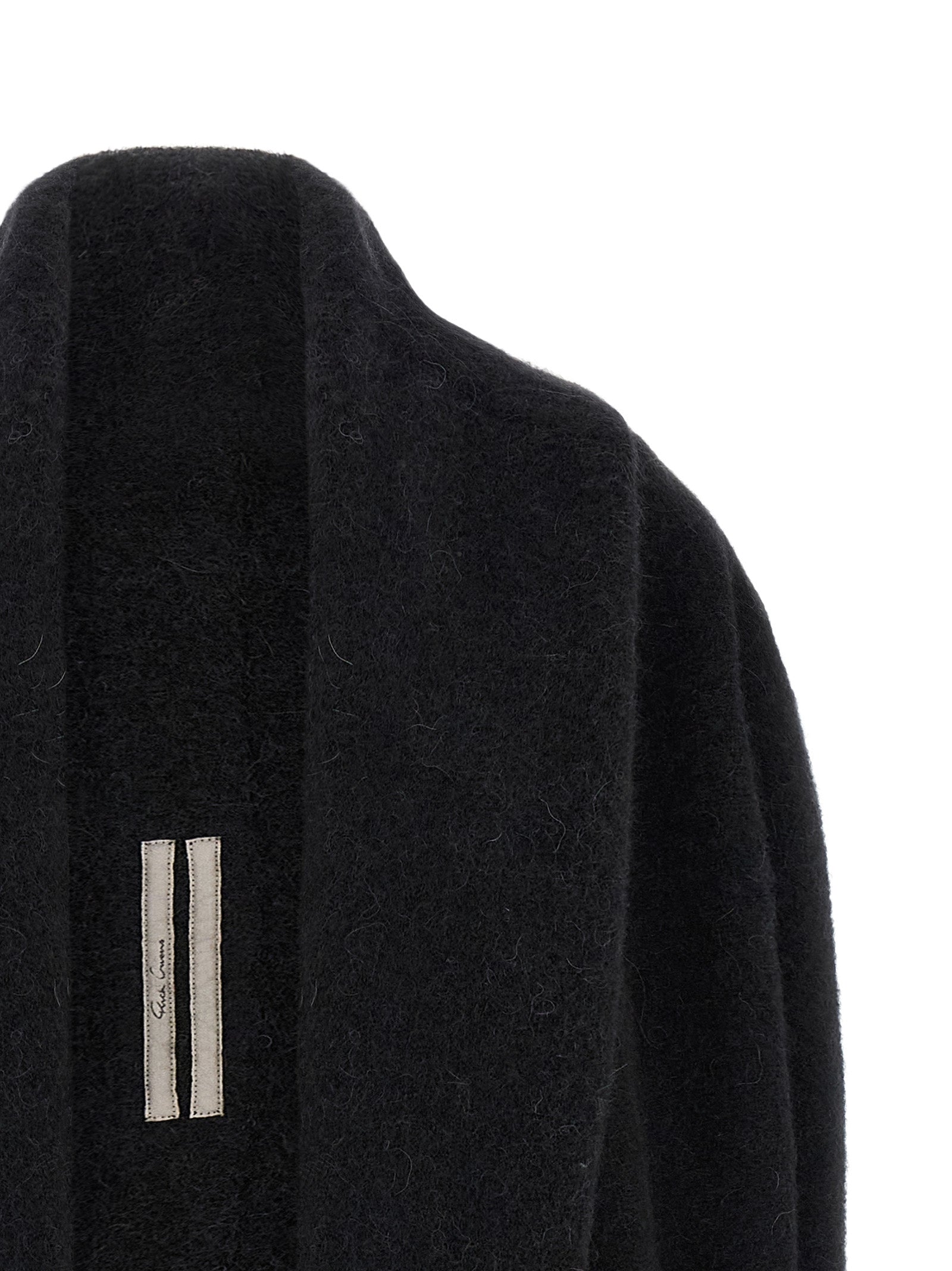 Rick Owens Schwarzer Marabou-Strickjacke