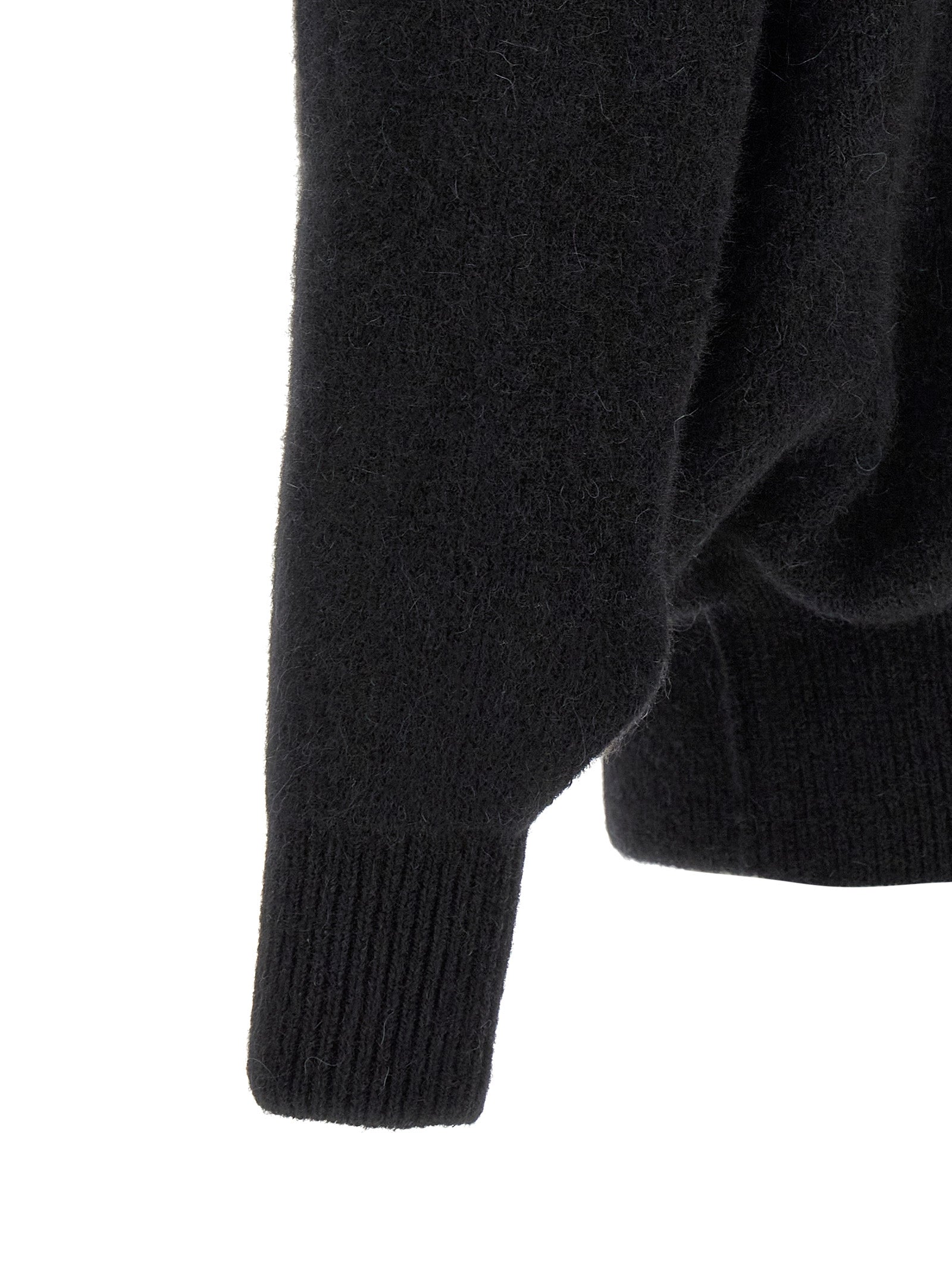 Rick Owens Schwarzer Marabou-Pullover