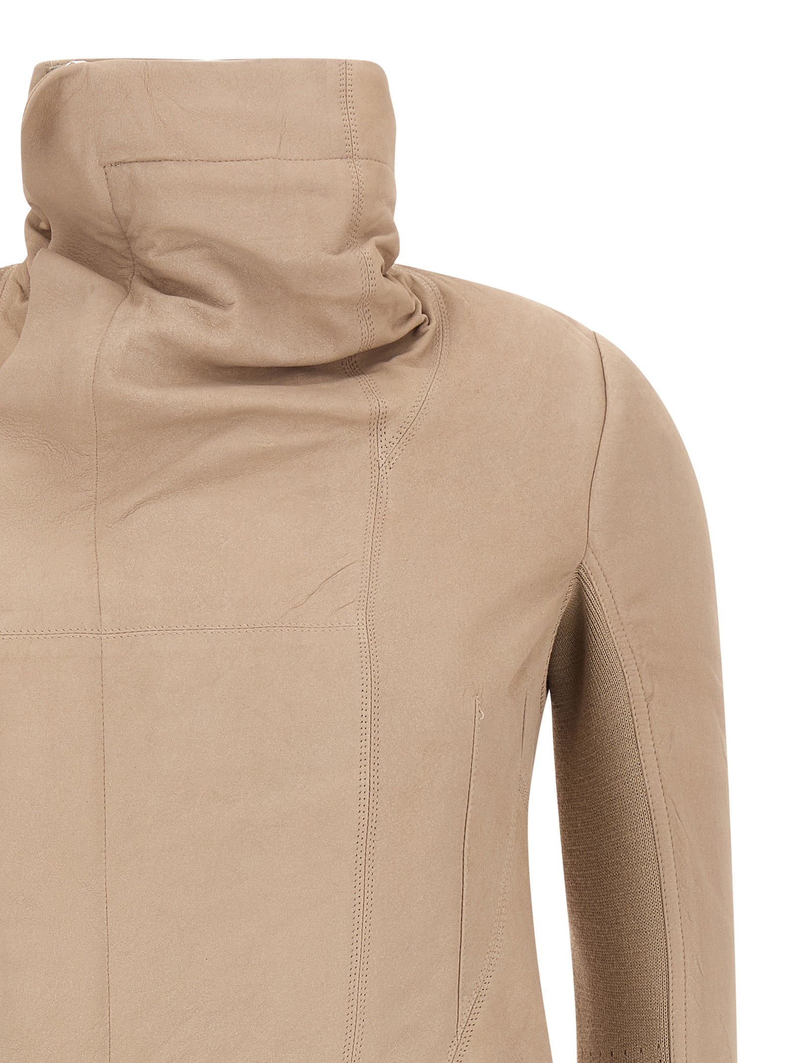 Rick Owens Beige Lammleder Lederjacke