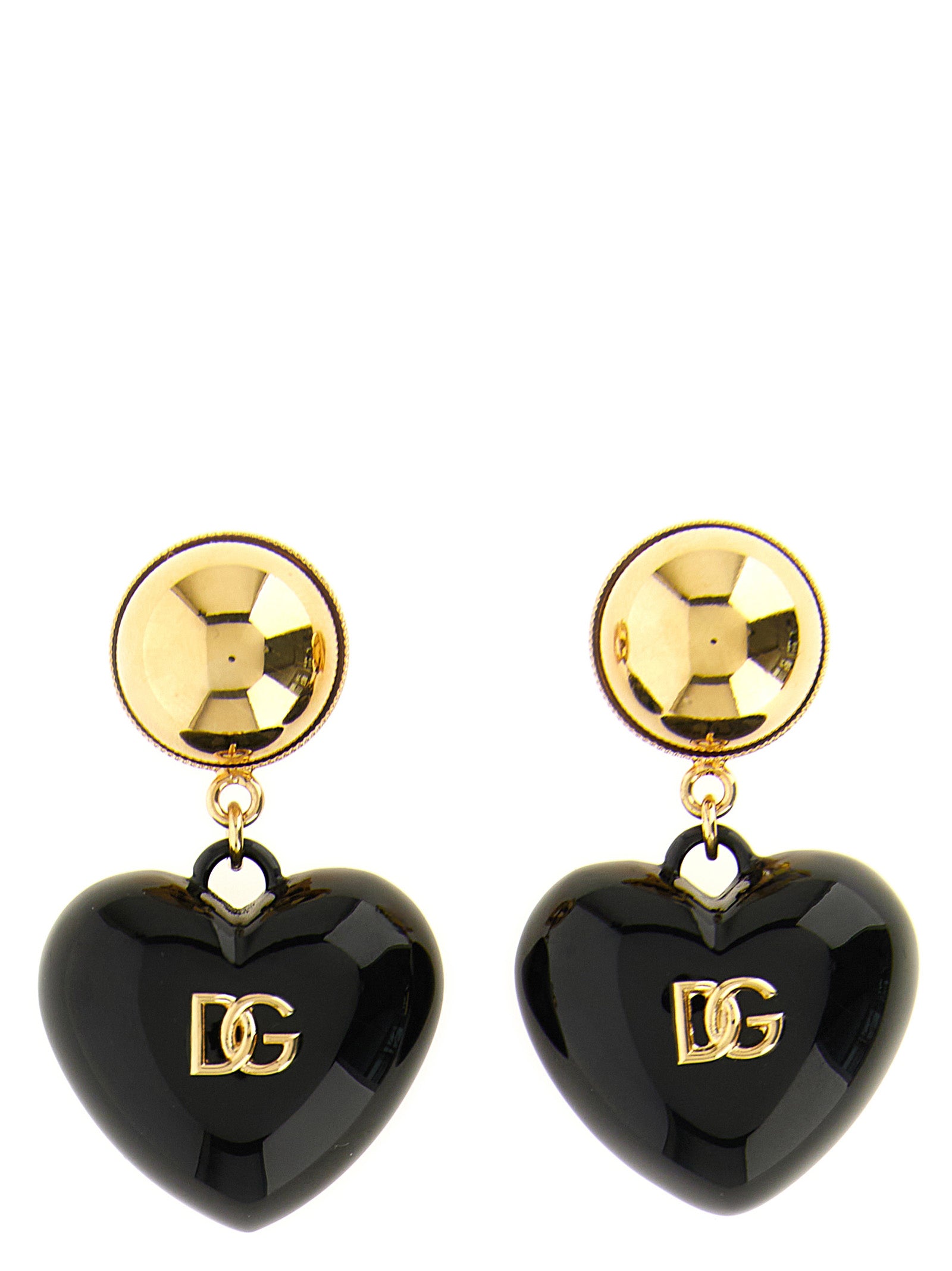 Dolce & Gabbana Schwarze Messing-Ohrringe
