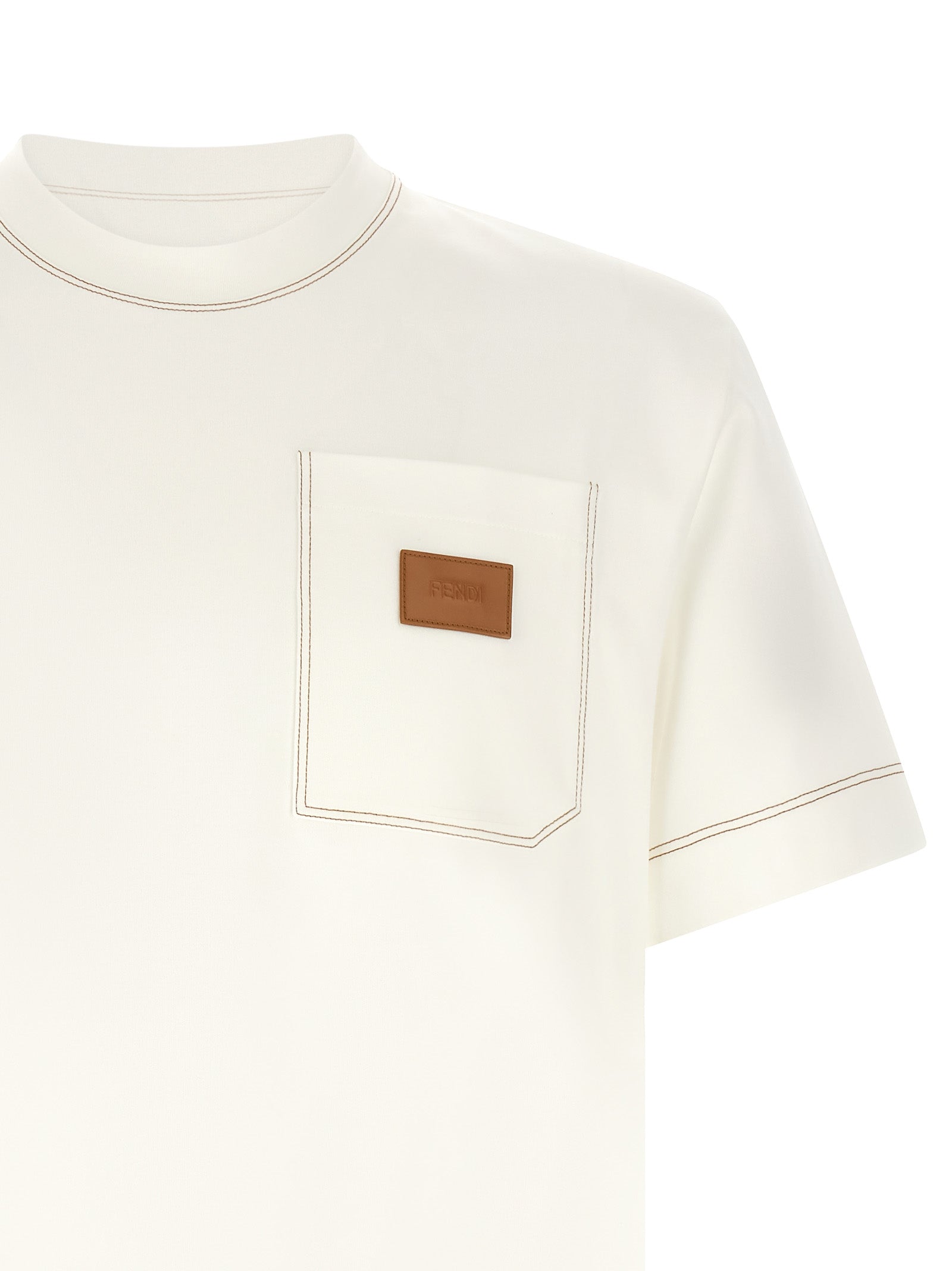 Fendi Weißes Baumwoll-T-Shirt