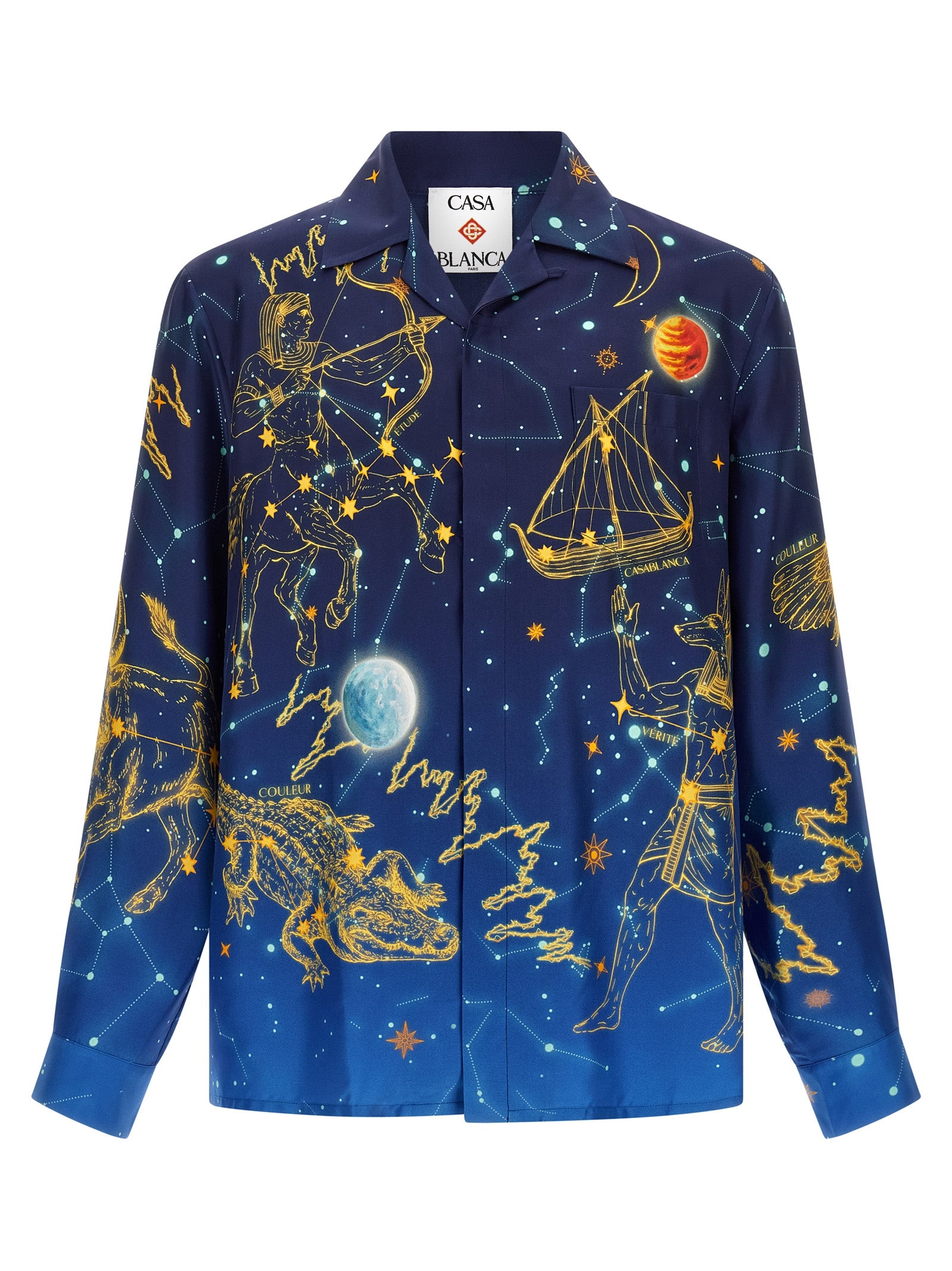 Casablanca Blaue Seidenbluse