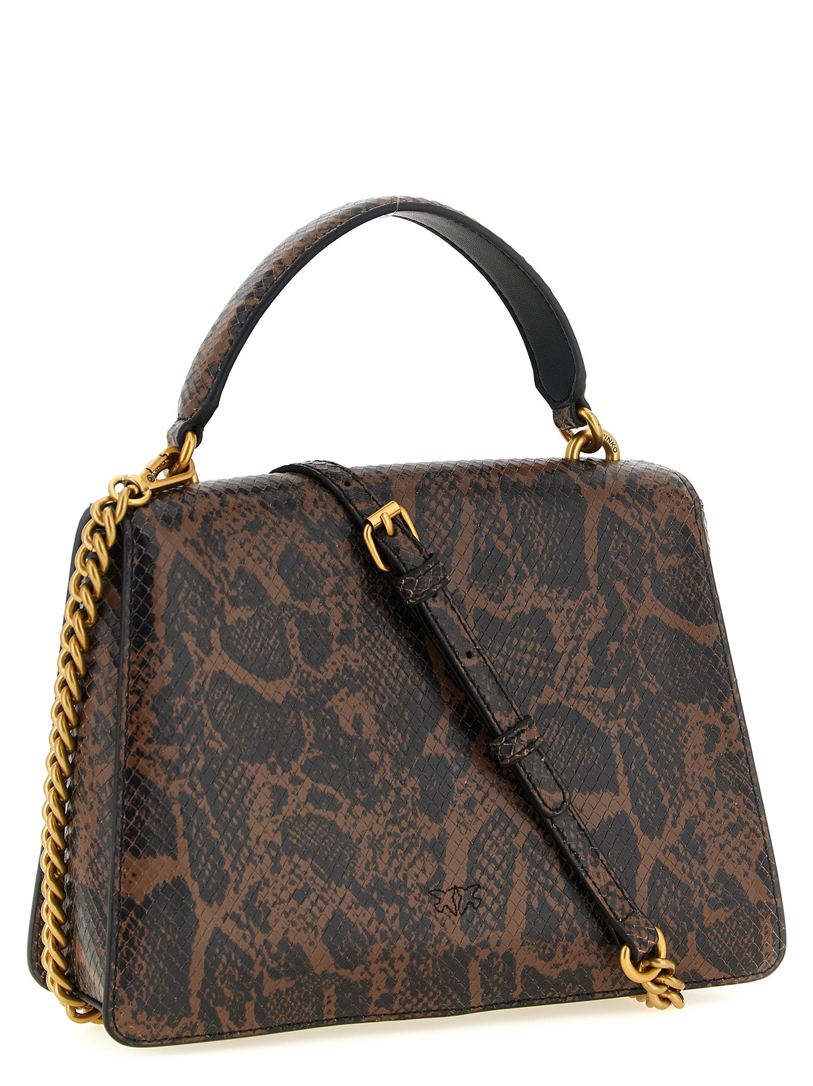 PINKO Braune Kalbsleder-Handtasche