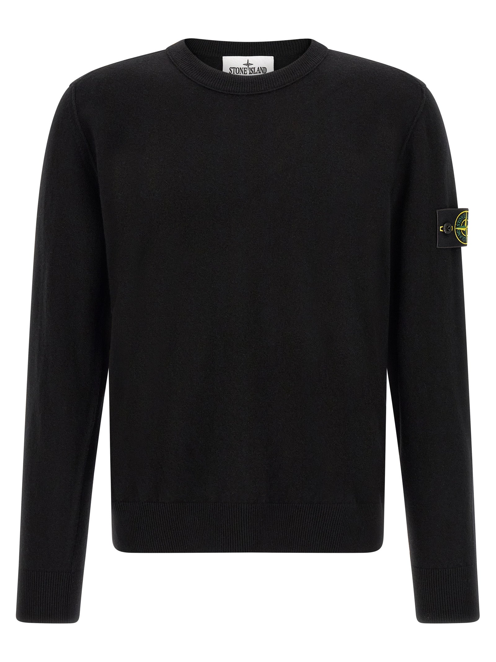 Stone Island Schwarzer Cardigan aus Schurwolle