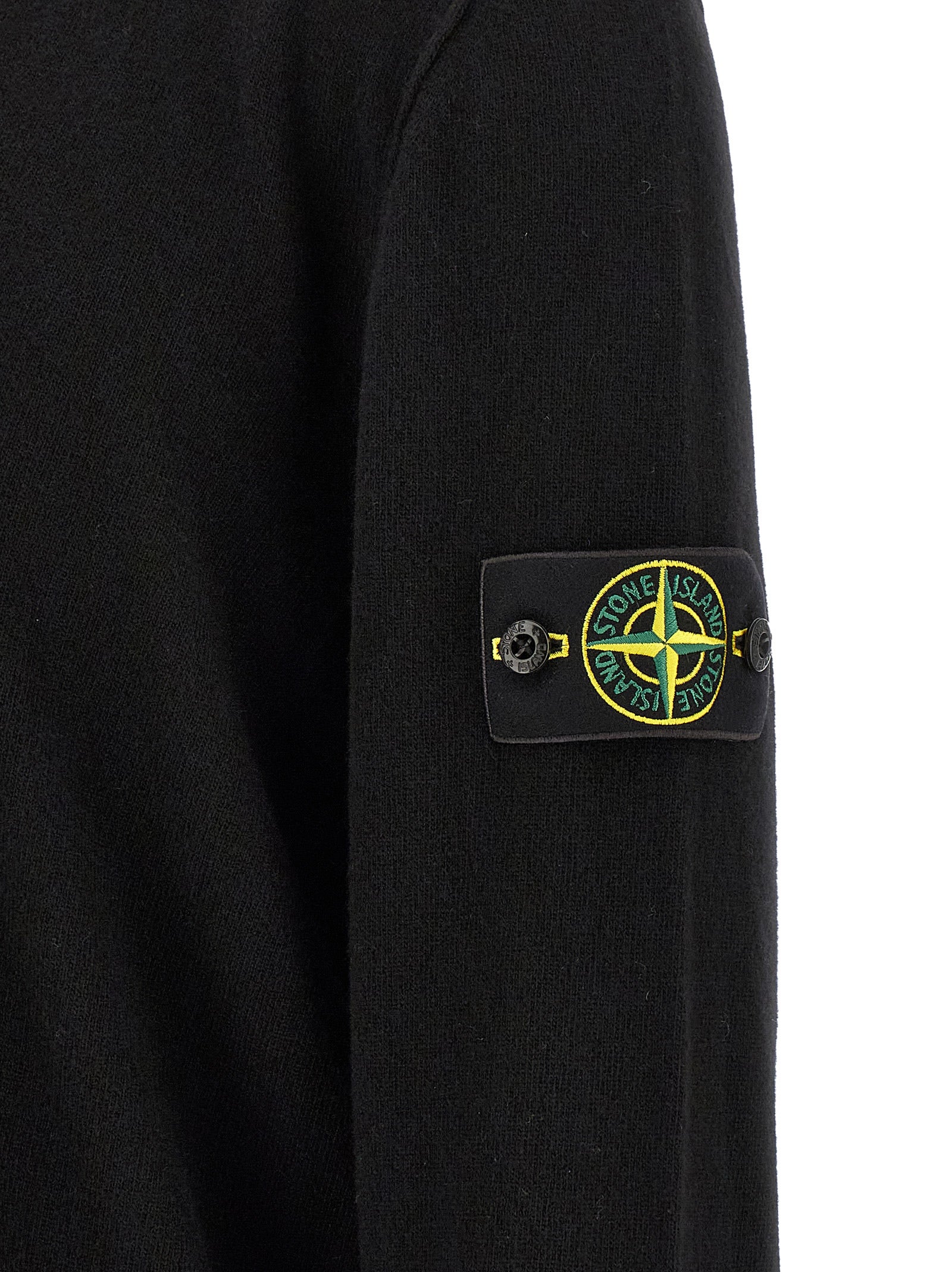 Stone Island Schwarzer Cardigan aus Schurwolle