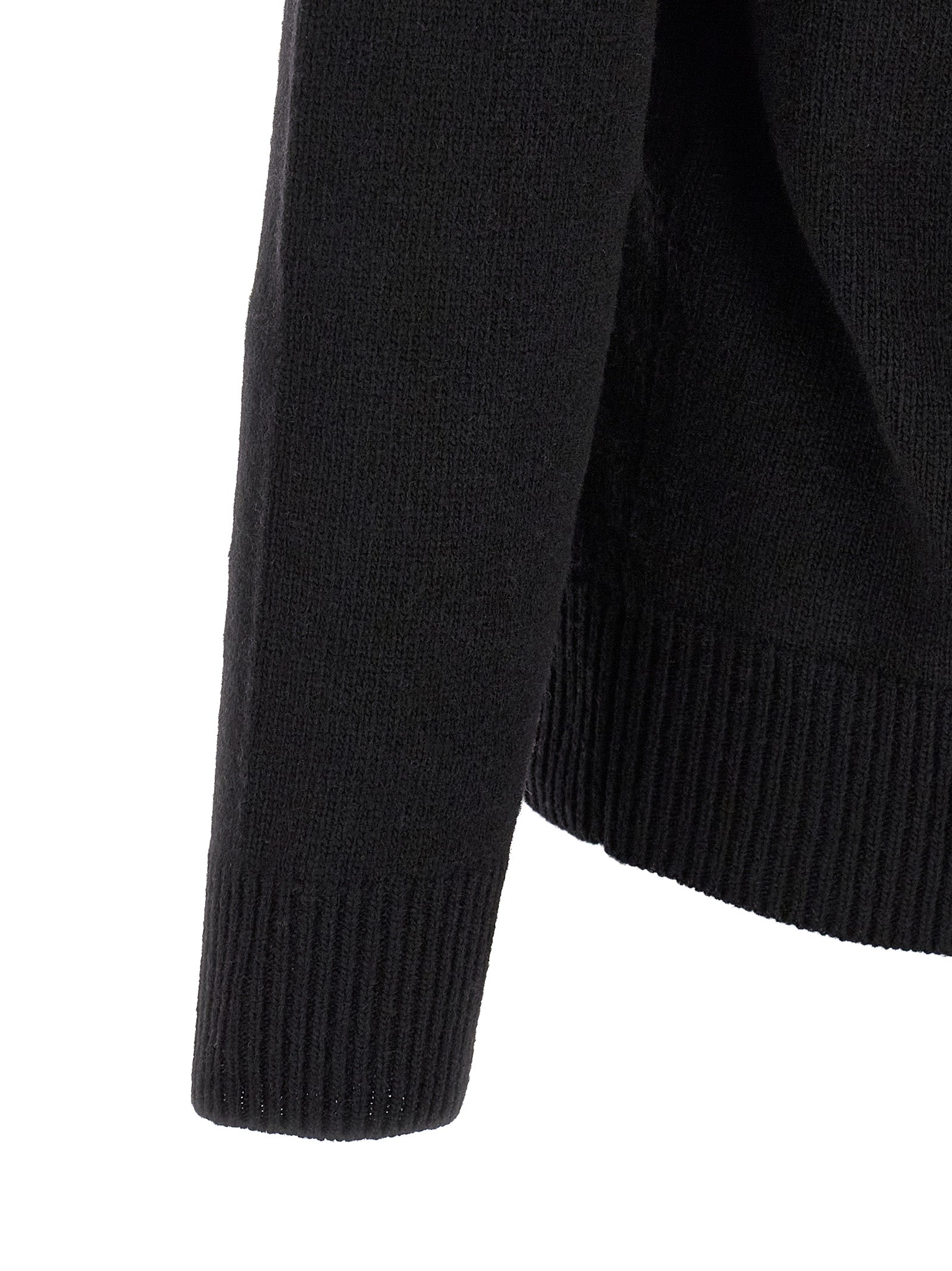Stone Island Schwarzer Cardigan aus Schurwolle