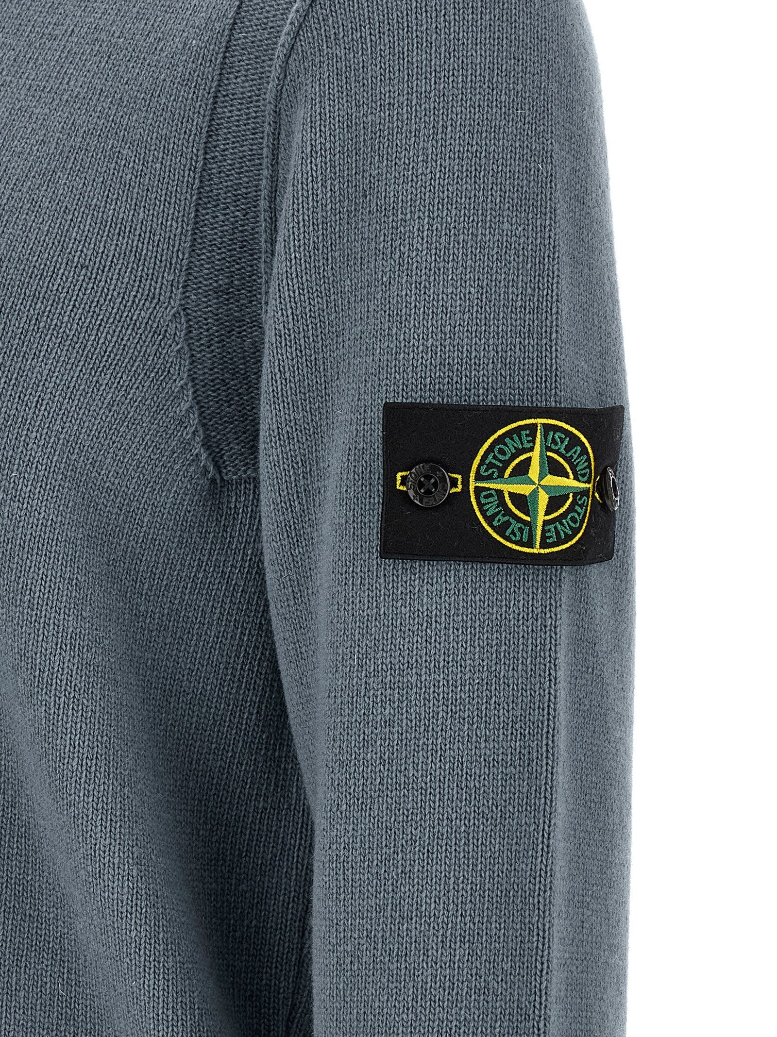 Stone Island Blauer Cardigan aus Schurwolle