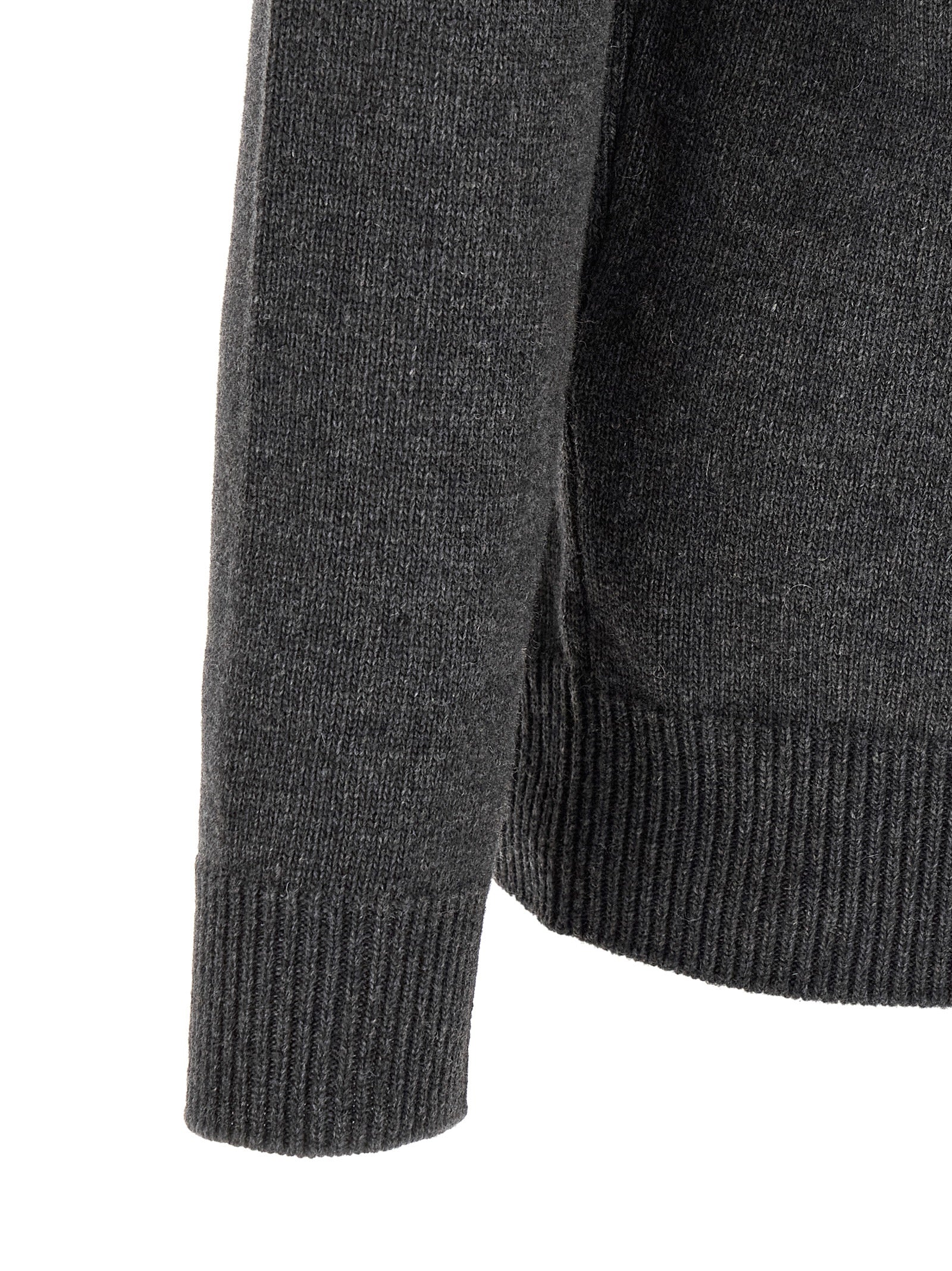 Stone Island Grauer Cardigan aus reiner Schurwolle