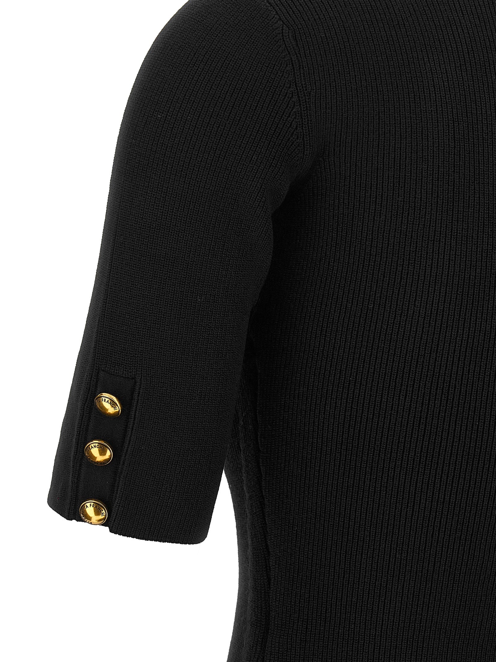 Elisabetta Franchi Schwarzes Viskose-Kurzkleid
