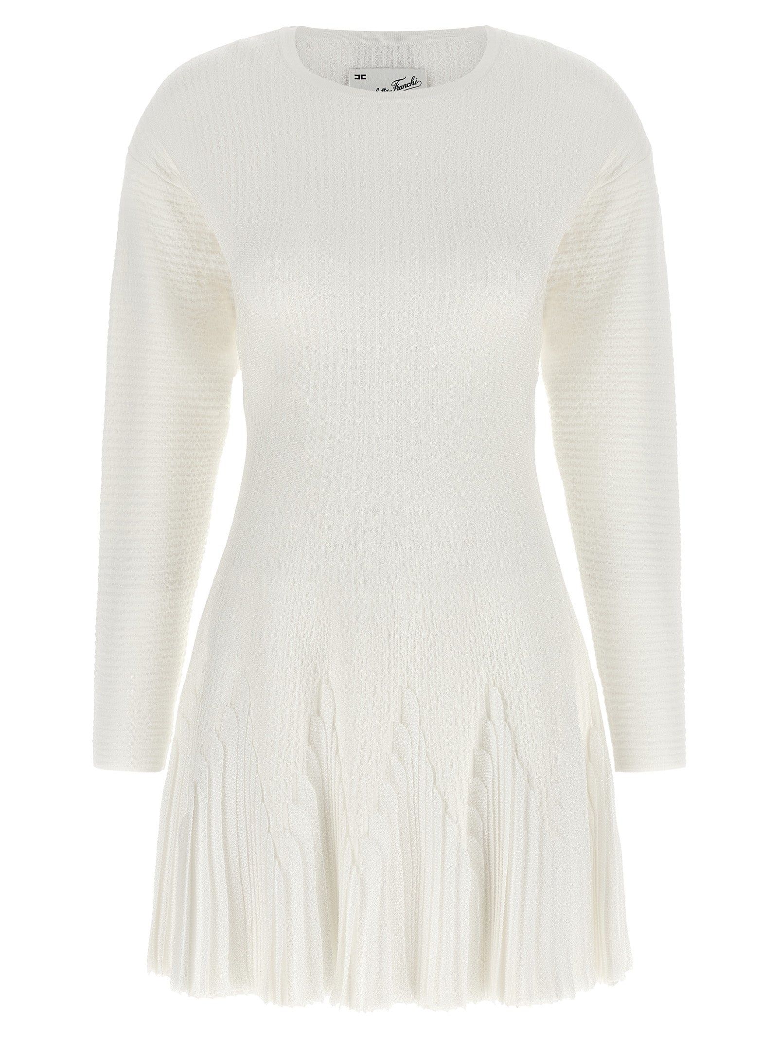 Elisabetta Franchi Kurzes Kleid aus weißer Viskose