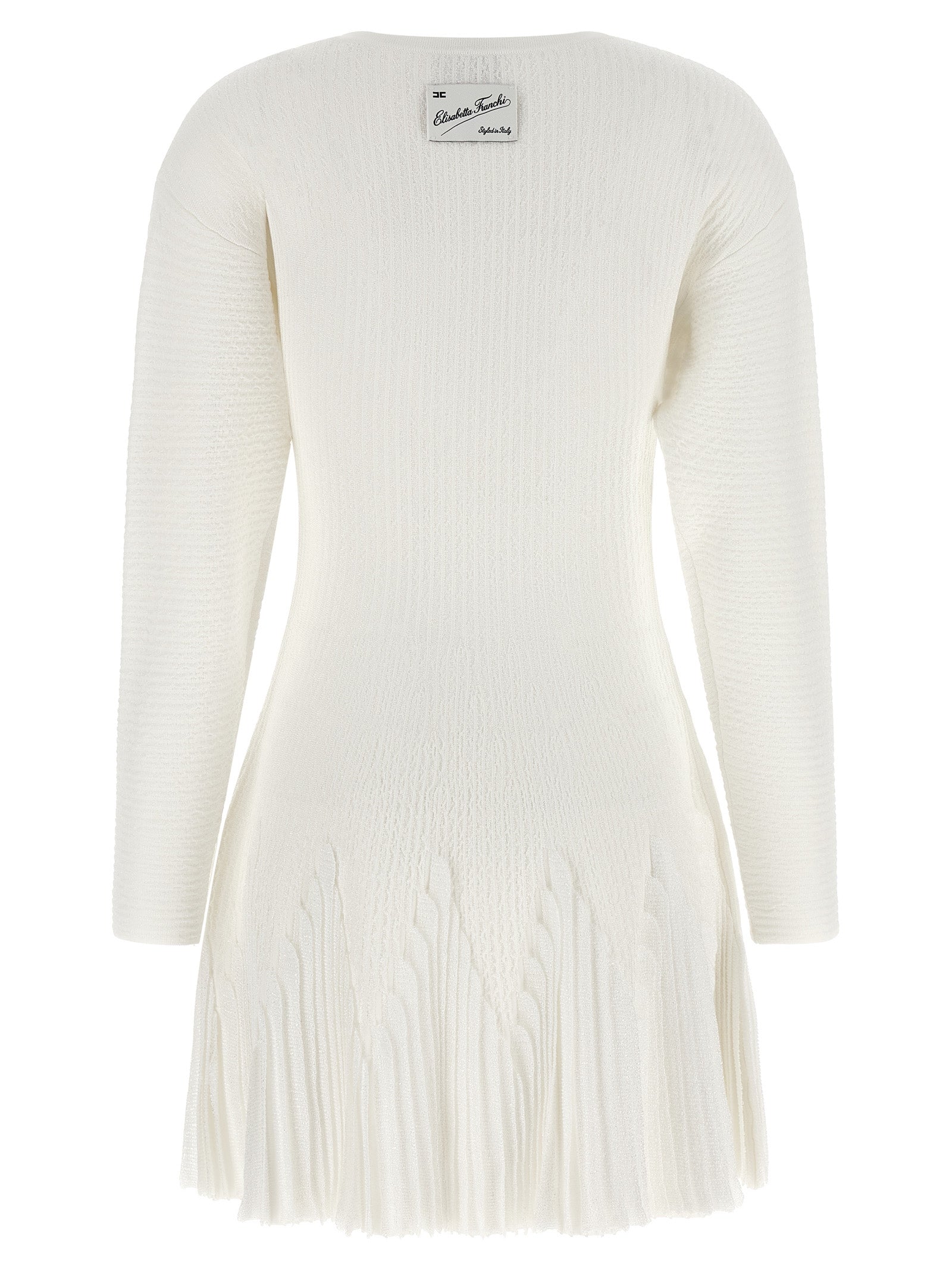 Elisabetta Franchi Kurzes Kleid aus weißer Viskose